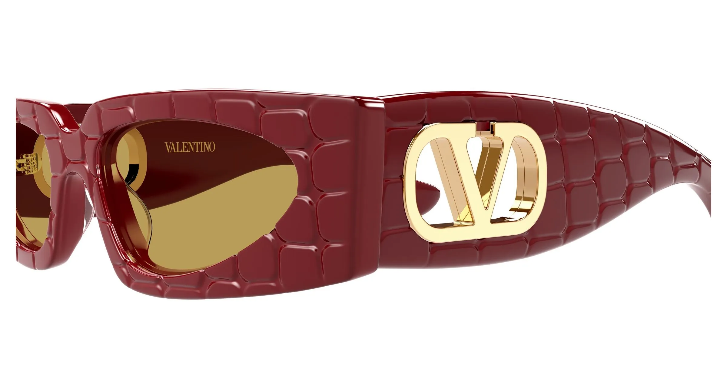 Valentino VG0001S 004 Occhiali da sole Acetato Bordeaux Marrone Squadrata - immagine 3