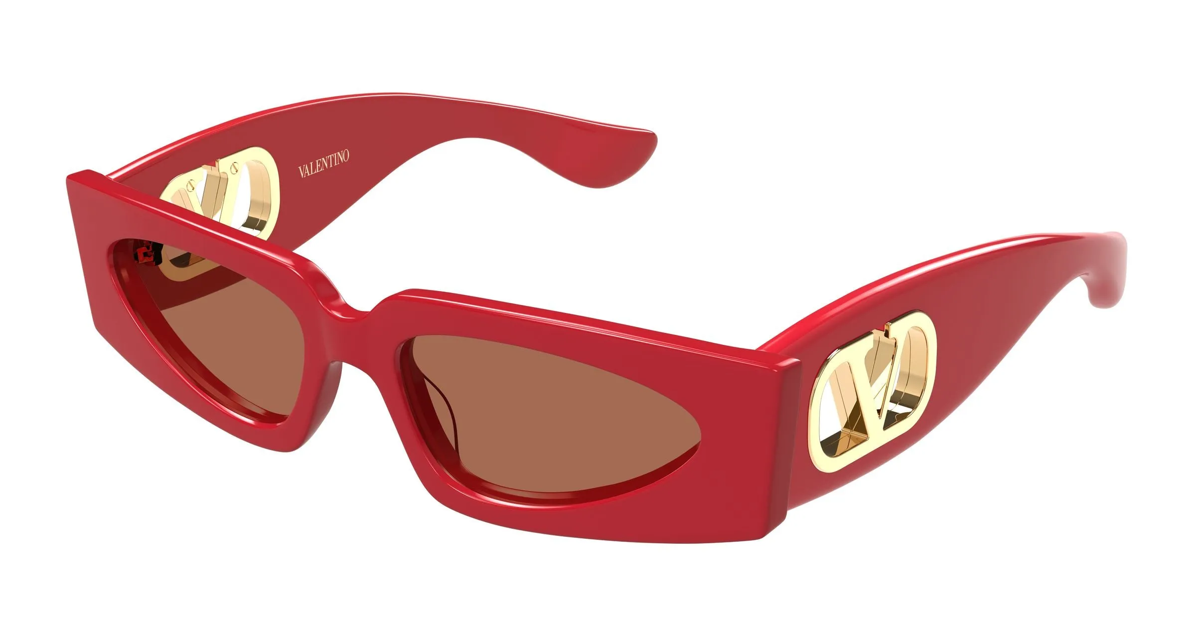 Valentino VG0001S 003 Occhiali da sole Acetato Rosso Marrone Squadrata - immagine 1