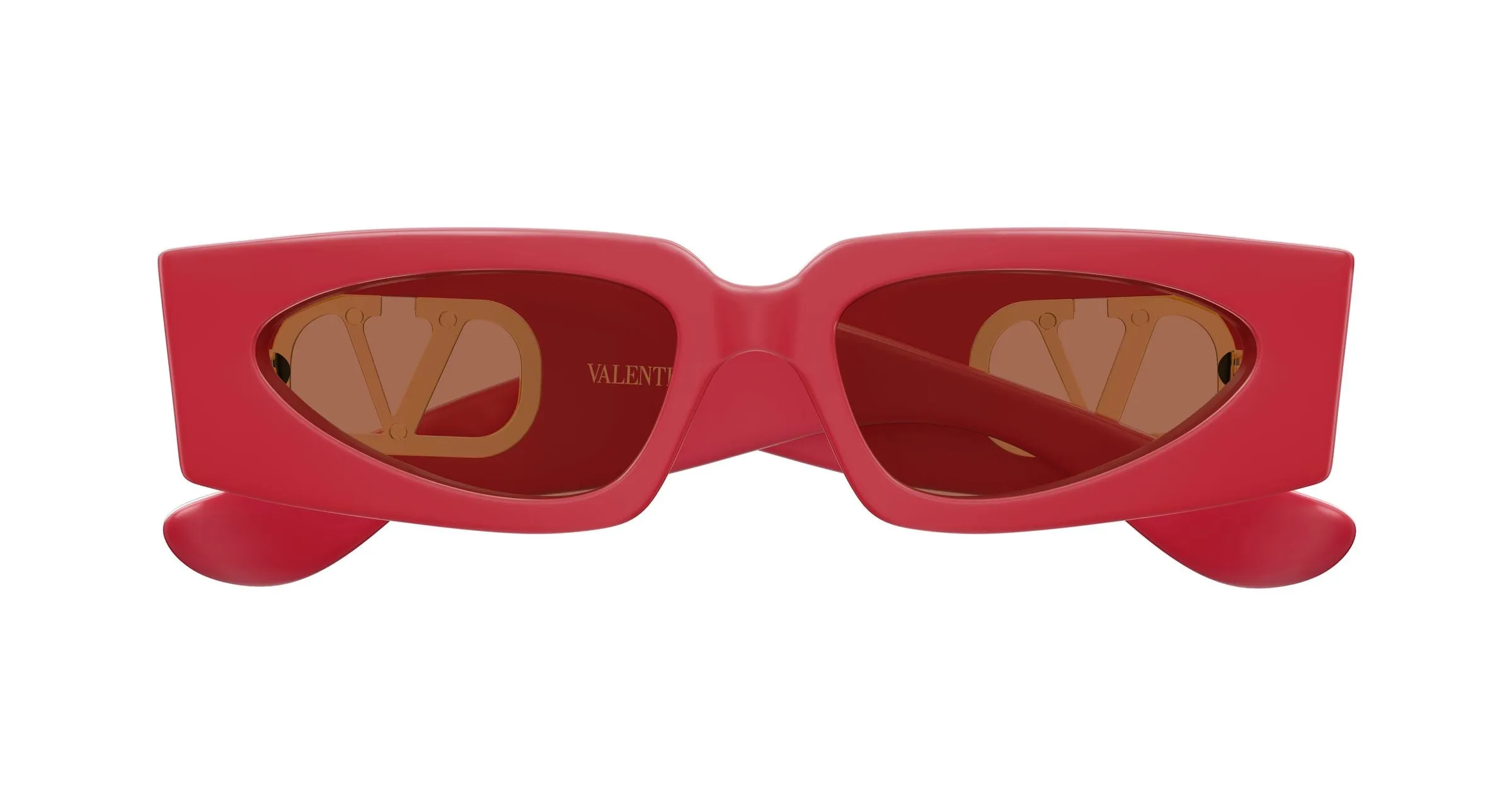 Valentino VG0001S 003 Occhiali da sole Acetato Rosso Marrone Squadrata - immagine 2