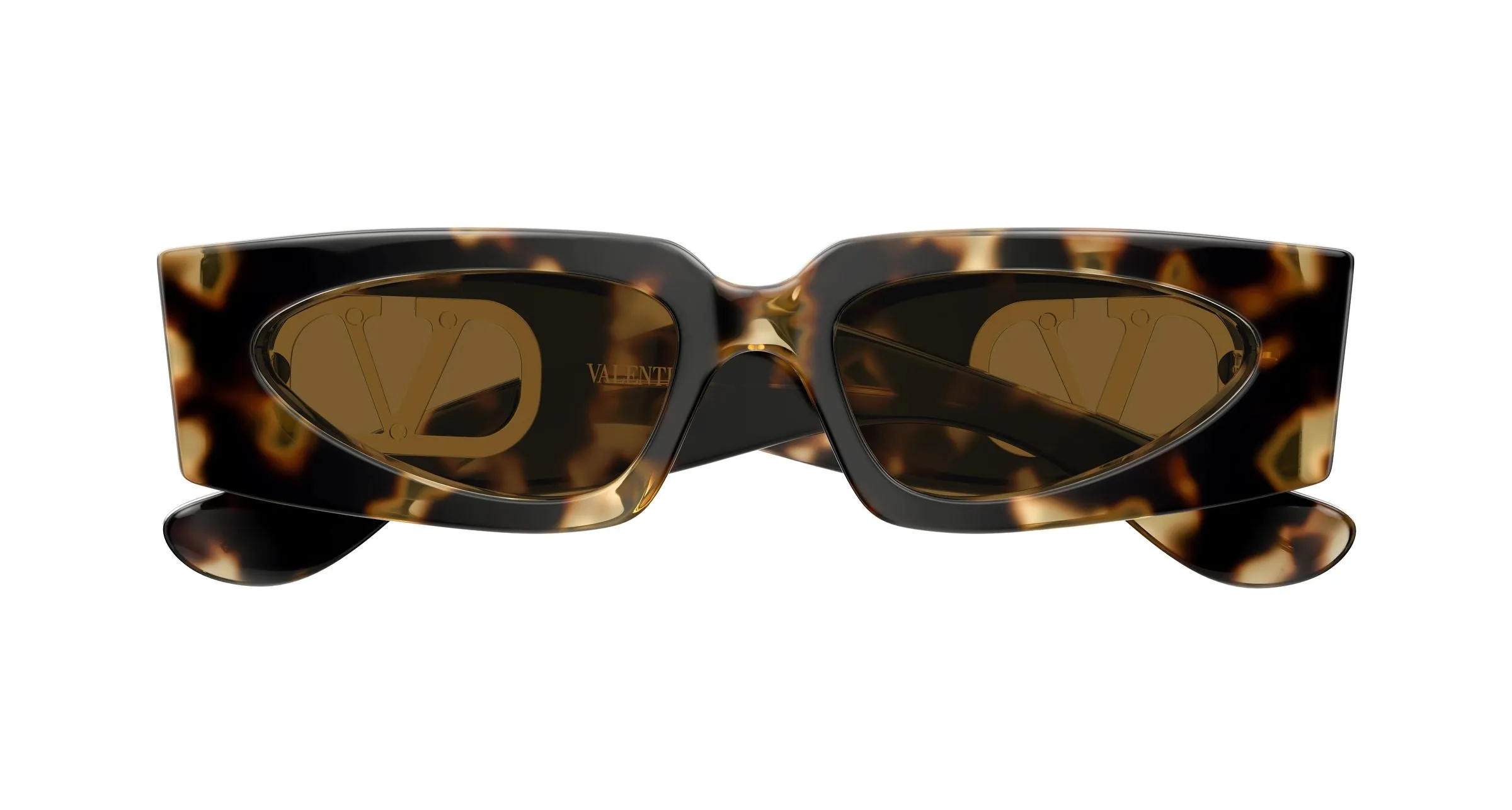 Valentino VG0001S 002 Occhiali da sole Acetato Havana Marrone Squadrata - immagine 2