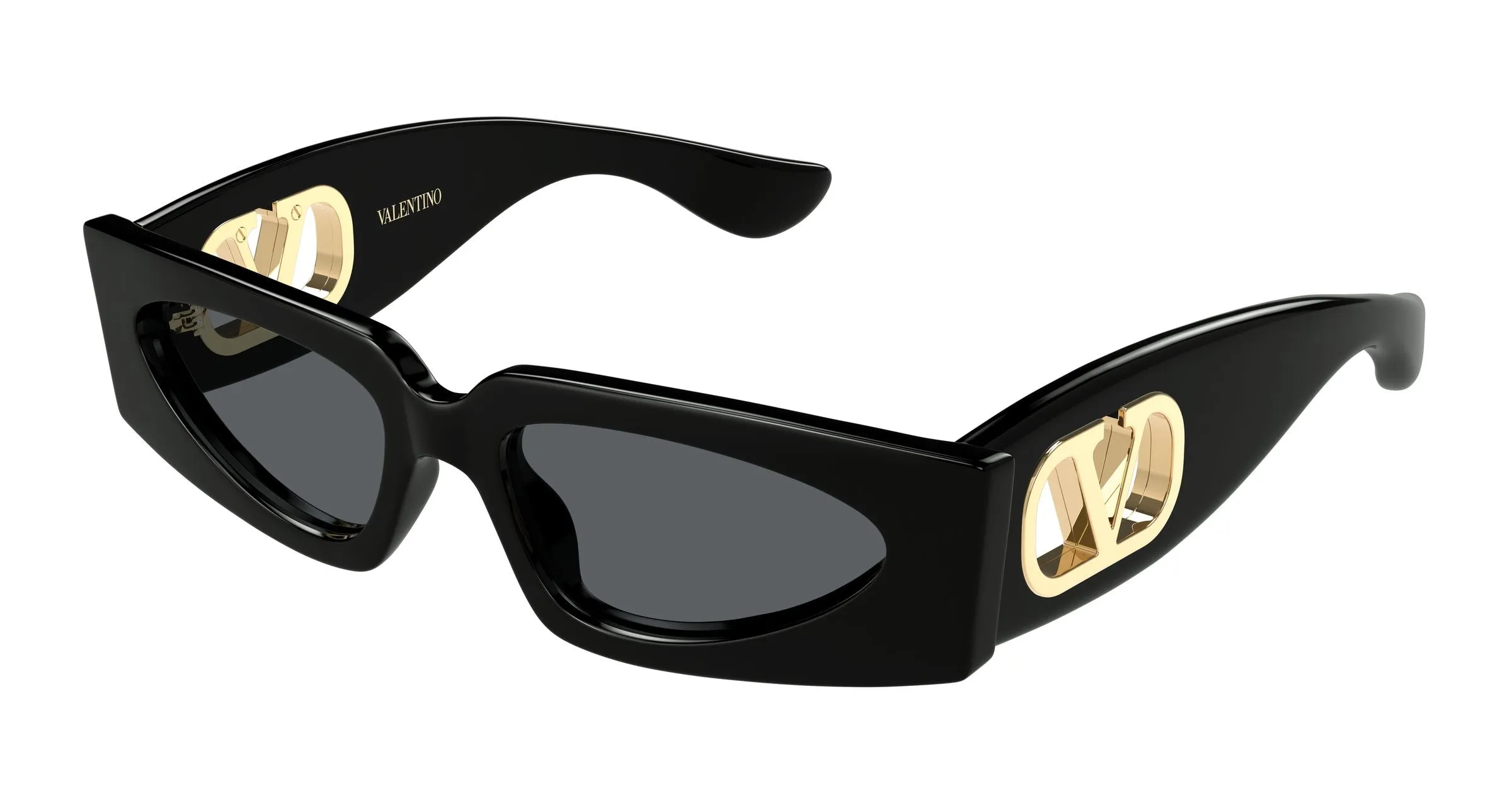 Valentino VG0001S 001 Occhiali da sole Acetato Nero Grigio Squadrata - immagine 1