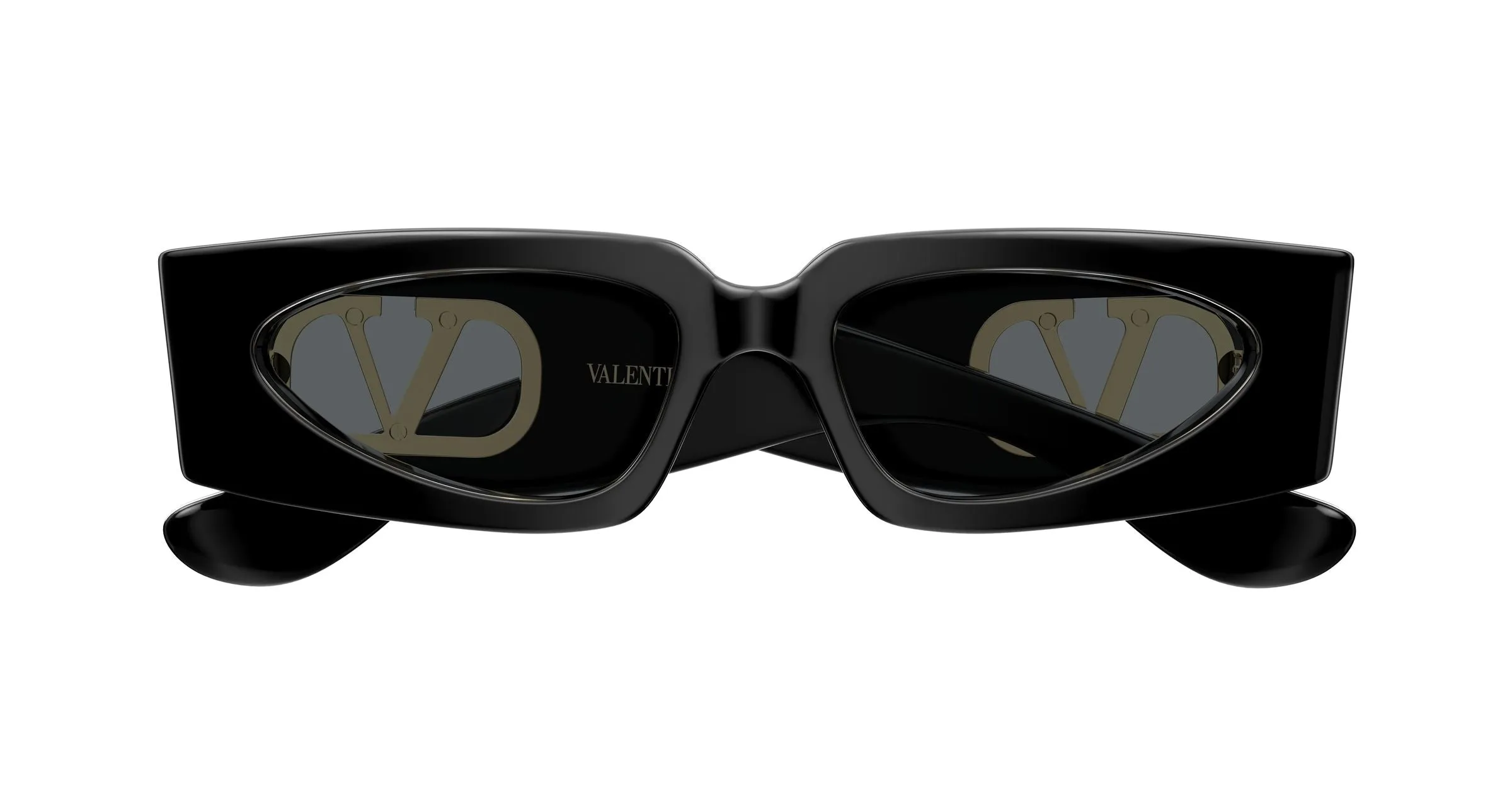 Valentino VG0001S 001 Occhiali da sole Acetato Nero Grigio Squadrata - immagine 2