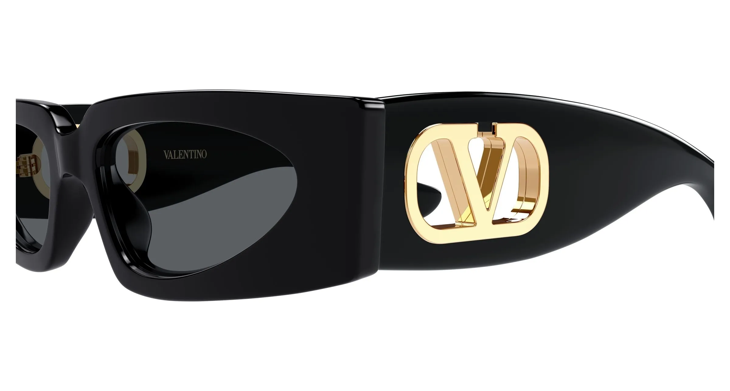 Valentino VG0001S 001 Occhiali da sole Acetato Nero Grigio Squadrata - immagine 3