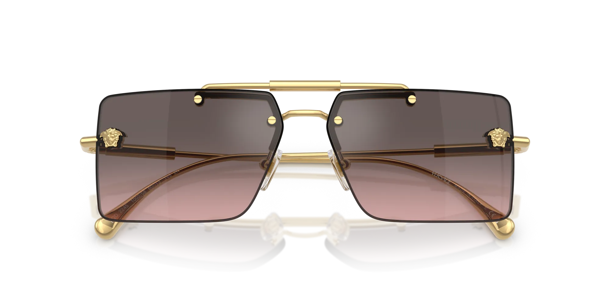 Versace VE2245 100258 Occhiali da sole Metallo Oro Squadrata Normale - immagine 2