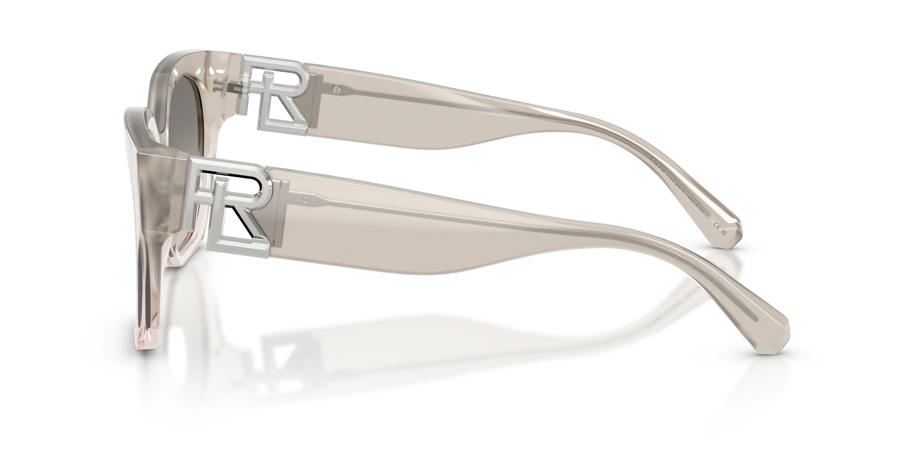 Ralph Lauren RL8221 THE OVERSZED RICKY 611208 Occhiali da sole Acetato Grigio Farfalla Normale Sfumato - immagine 4