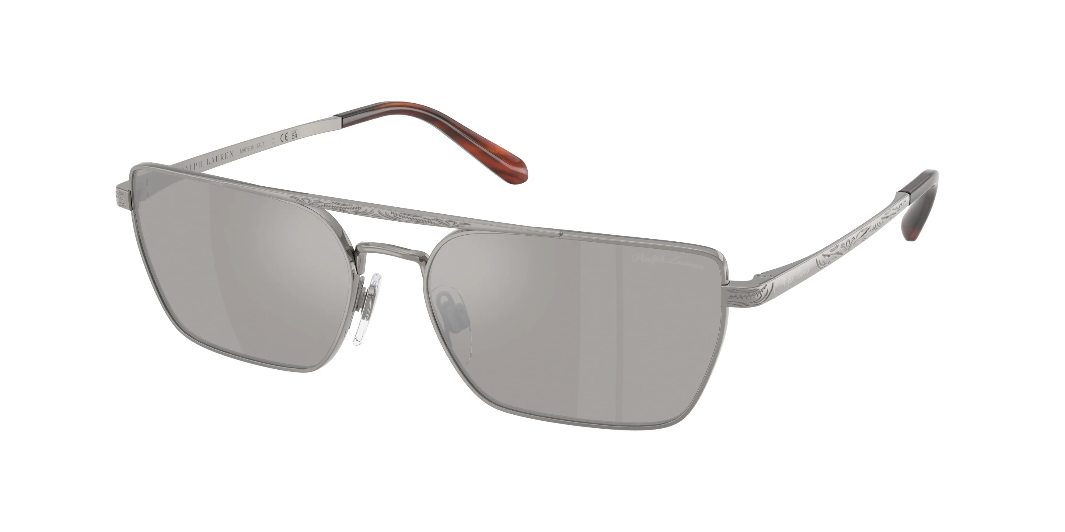 Ralph Lauren RL7092 90026G Occhiali da sole Metallo Grigio Squadrata Specchiate - immagine 1