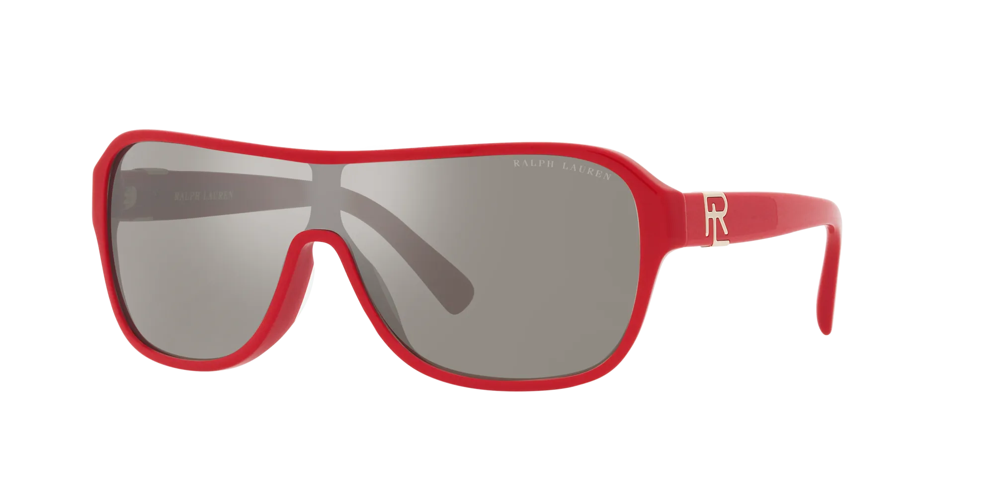 Ralph Lauren RL8214U THE DILLION 52576G Occhiali da sole Acetato Rosso Argento Geometrica Specchiate - immagine 3