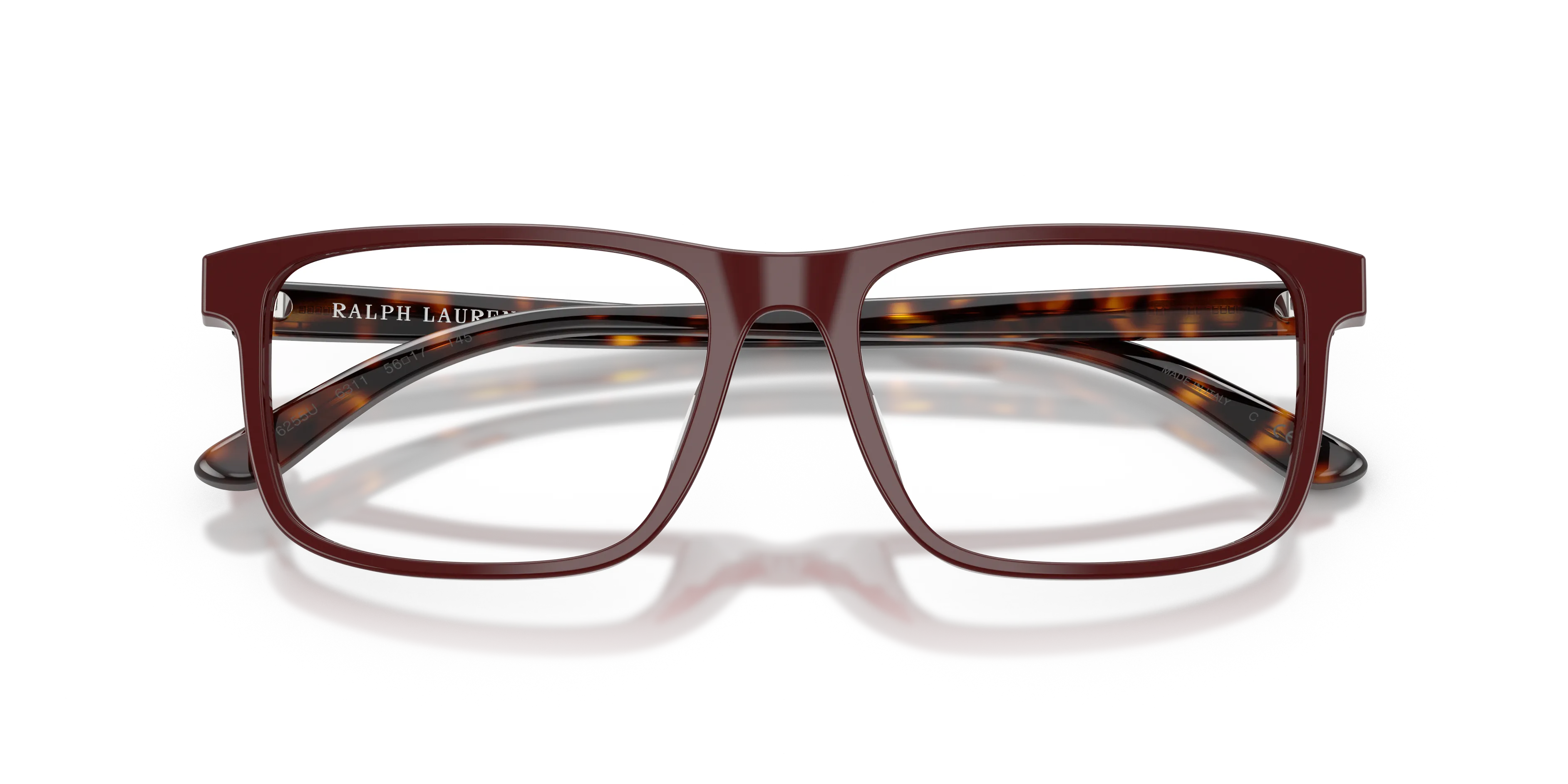 Ralph Lauren RL6225U 6311 Montature da vista Acetato Rosso Squadrata Normale - immagine 2