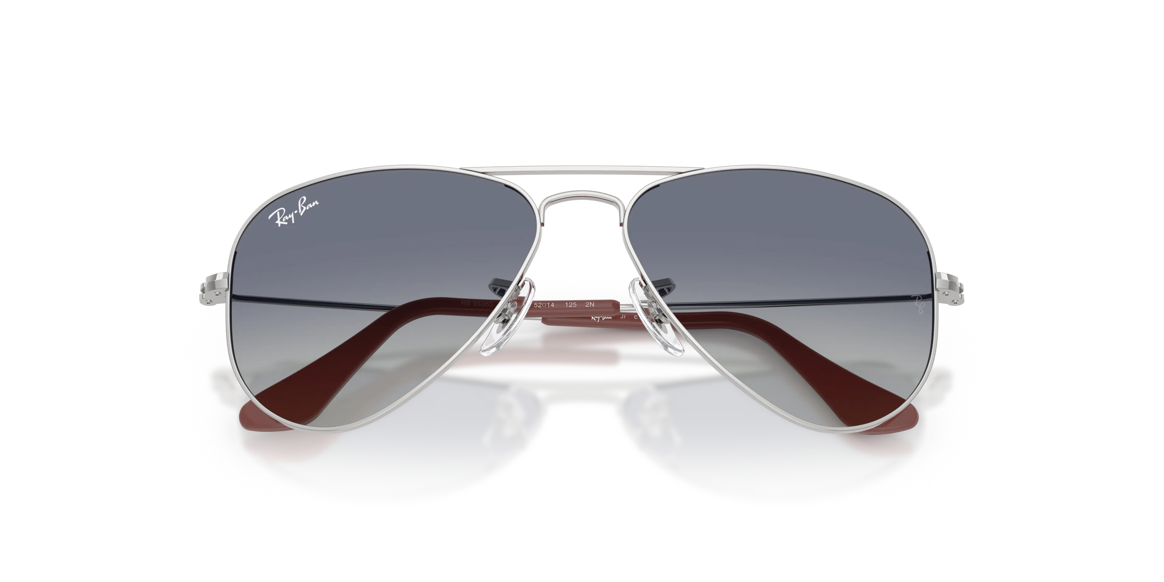 Ray - Ban RJ9506S JUNIOR AVIATOR 212/4L Occhiali da sole bambino Metallo Argento Pilot Normale Sfumato - immagine 2