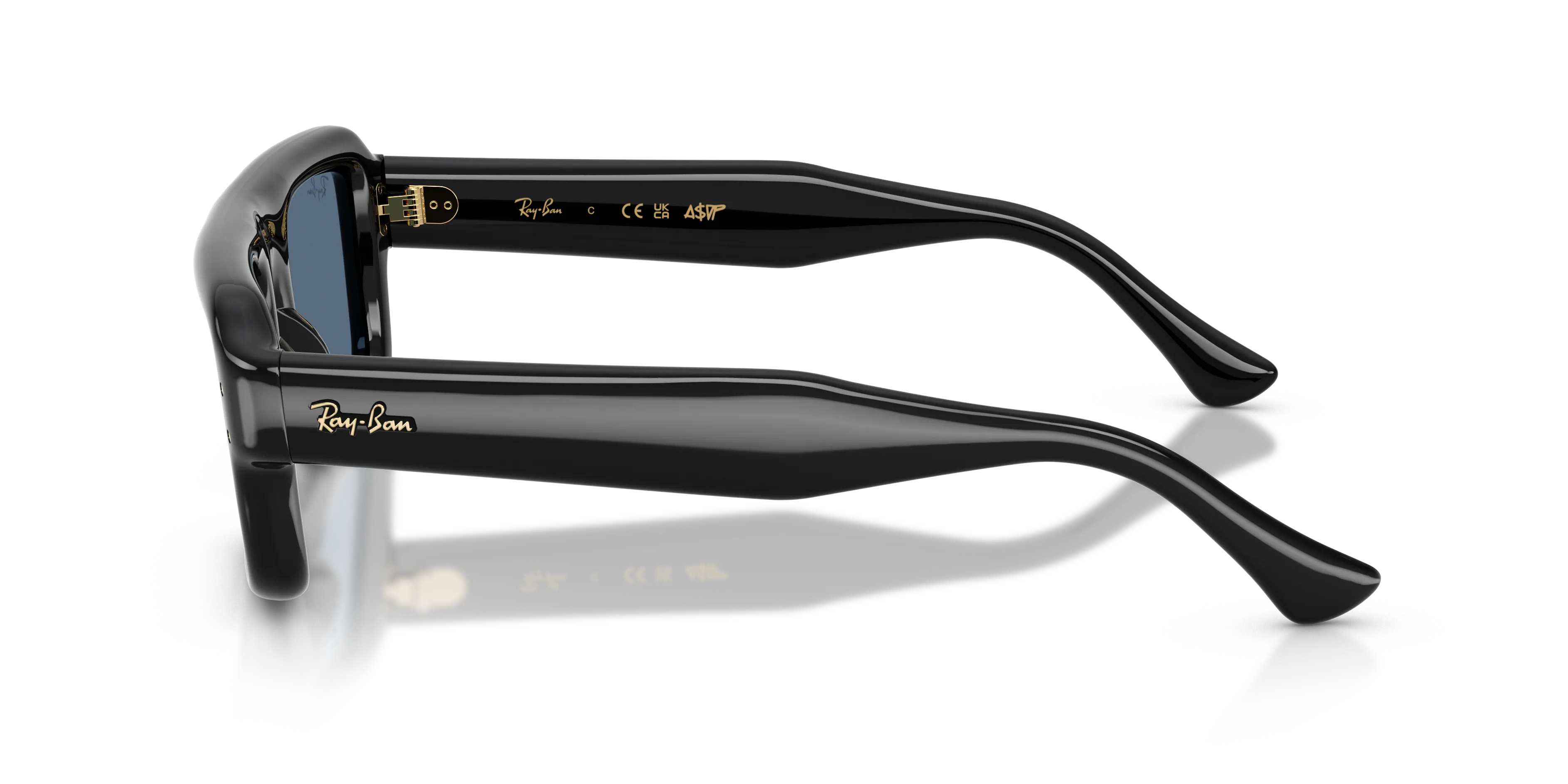Ray - Ban RB4954 601/80 Occhiali da sole Nylon Nero Blu Pilot Normale - immagine 4