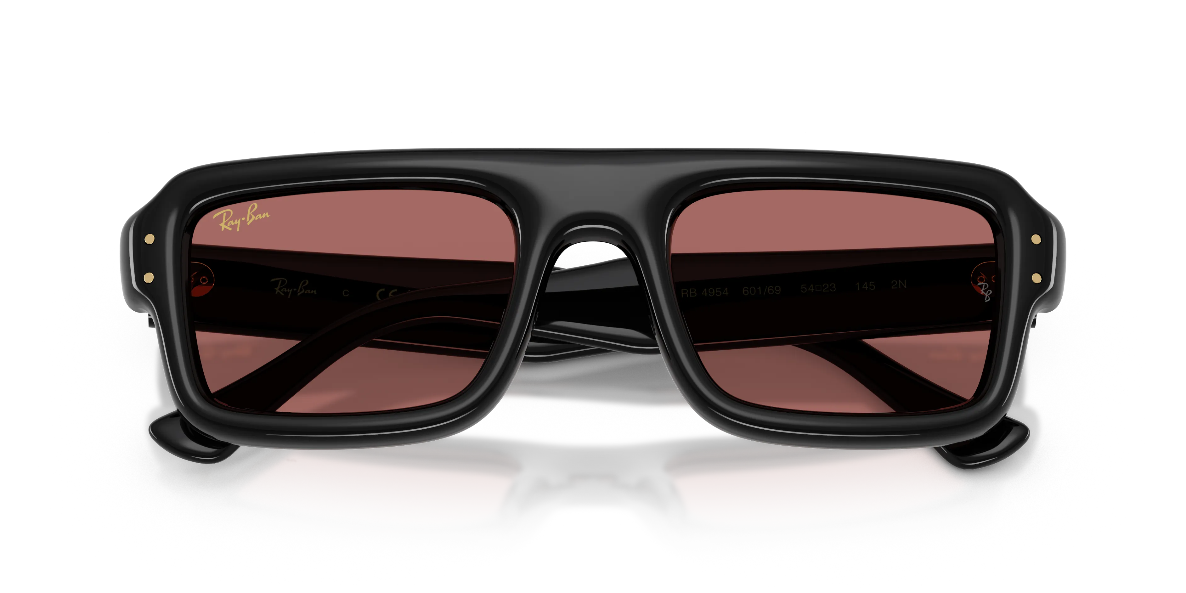 Ray - Ban RB4954 601/69 Occhiali da sole Nylon Nero Viola Pilot Normale - immagine 2