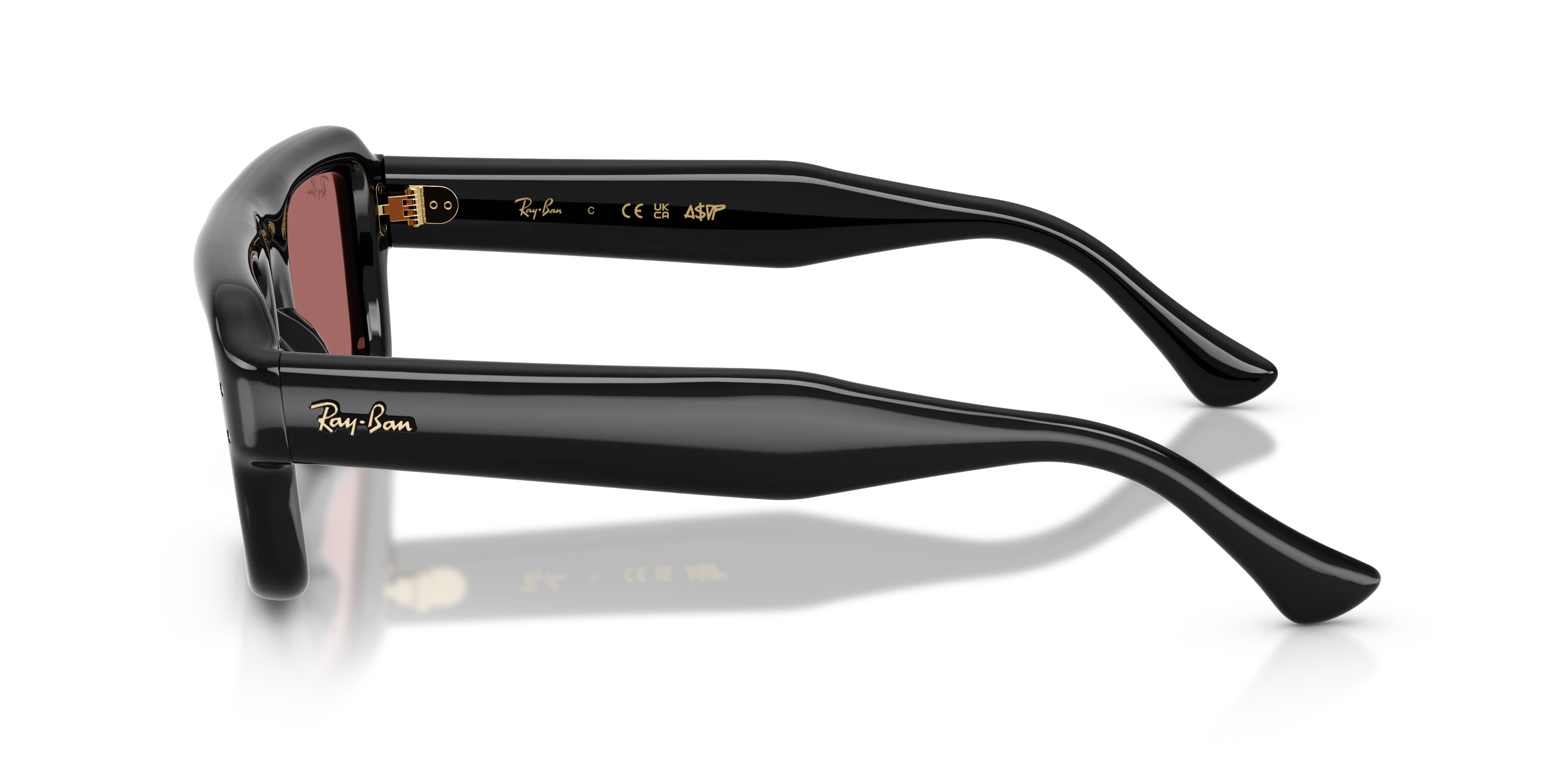 Ray - Ban RB4954 601/69 Occhiali da sole Nylon Nero Viola Pilot Normale - immagine 4