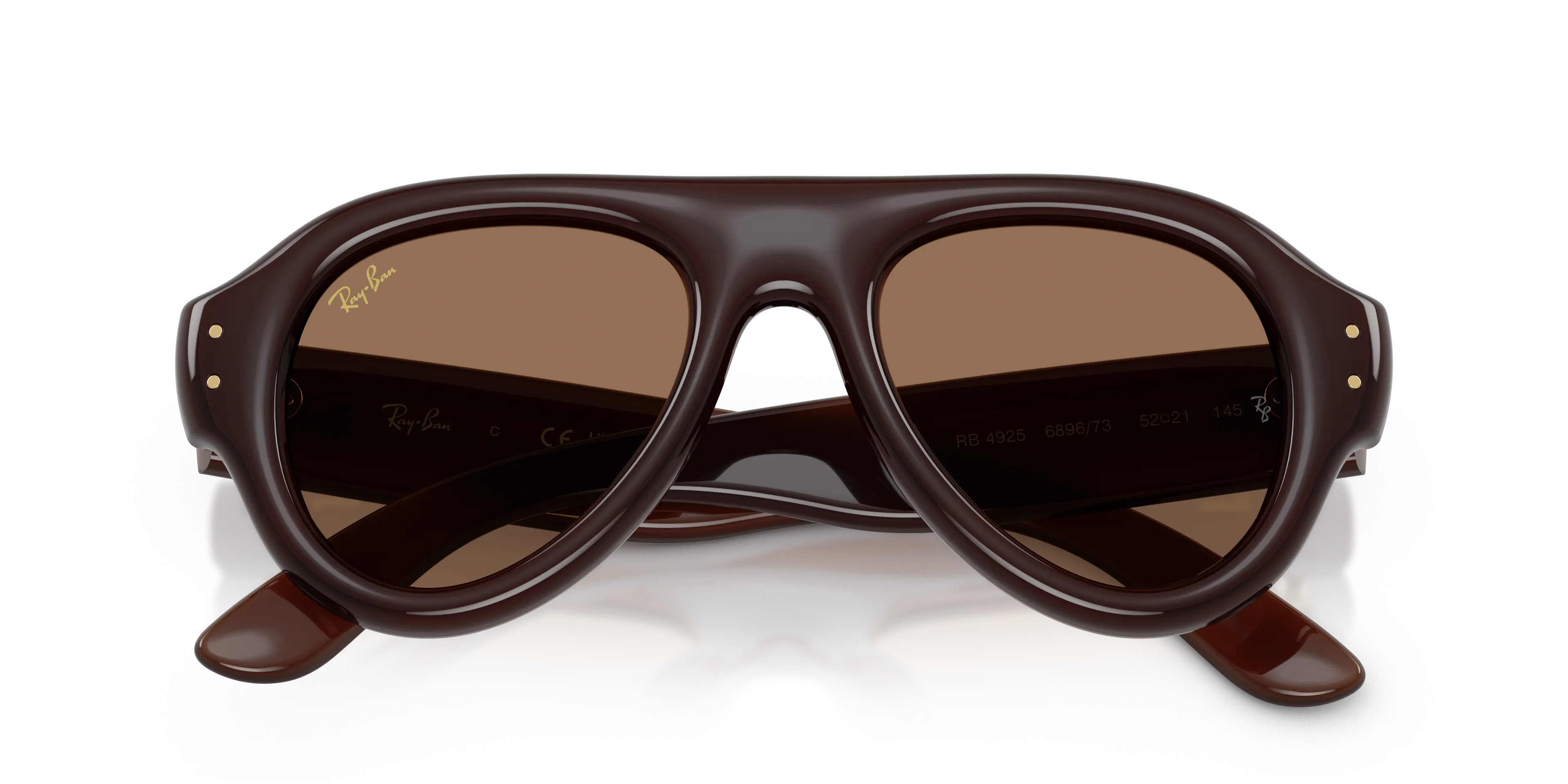 Ray - Ban RB4925 689673 Occhiali da sole Nylon Marrone Marrone Pilot Normale - immagine 2