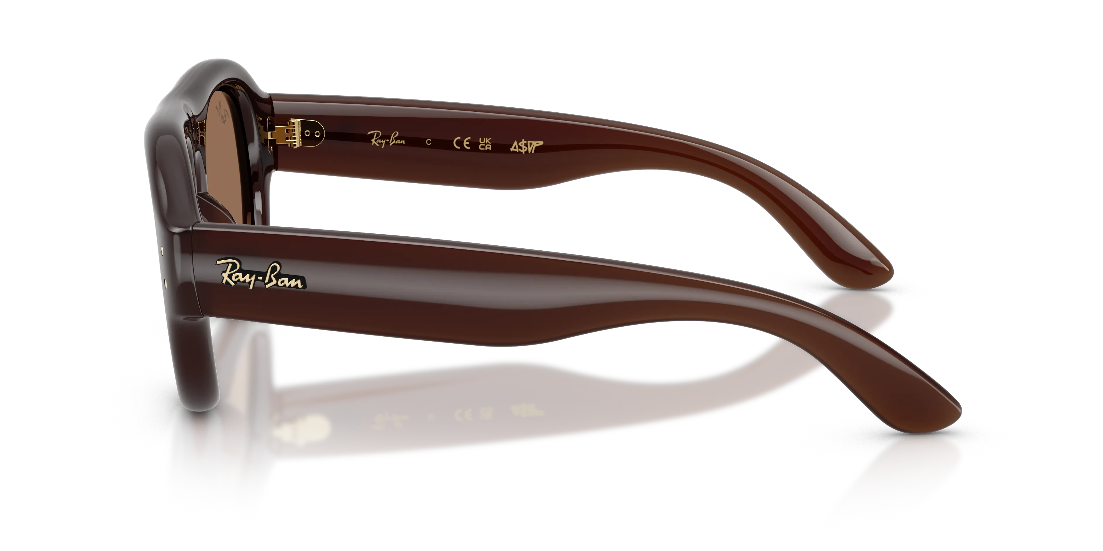 Ray - Ban RB4925 689673 Occhiali da sole Nylon Marrone Marrone Pilot Normale - immagine 4