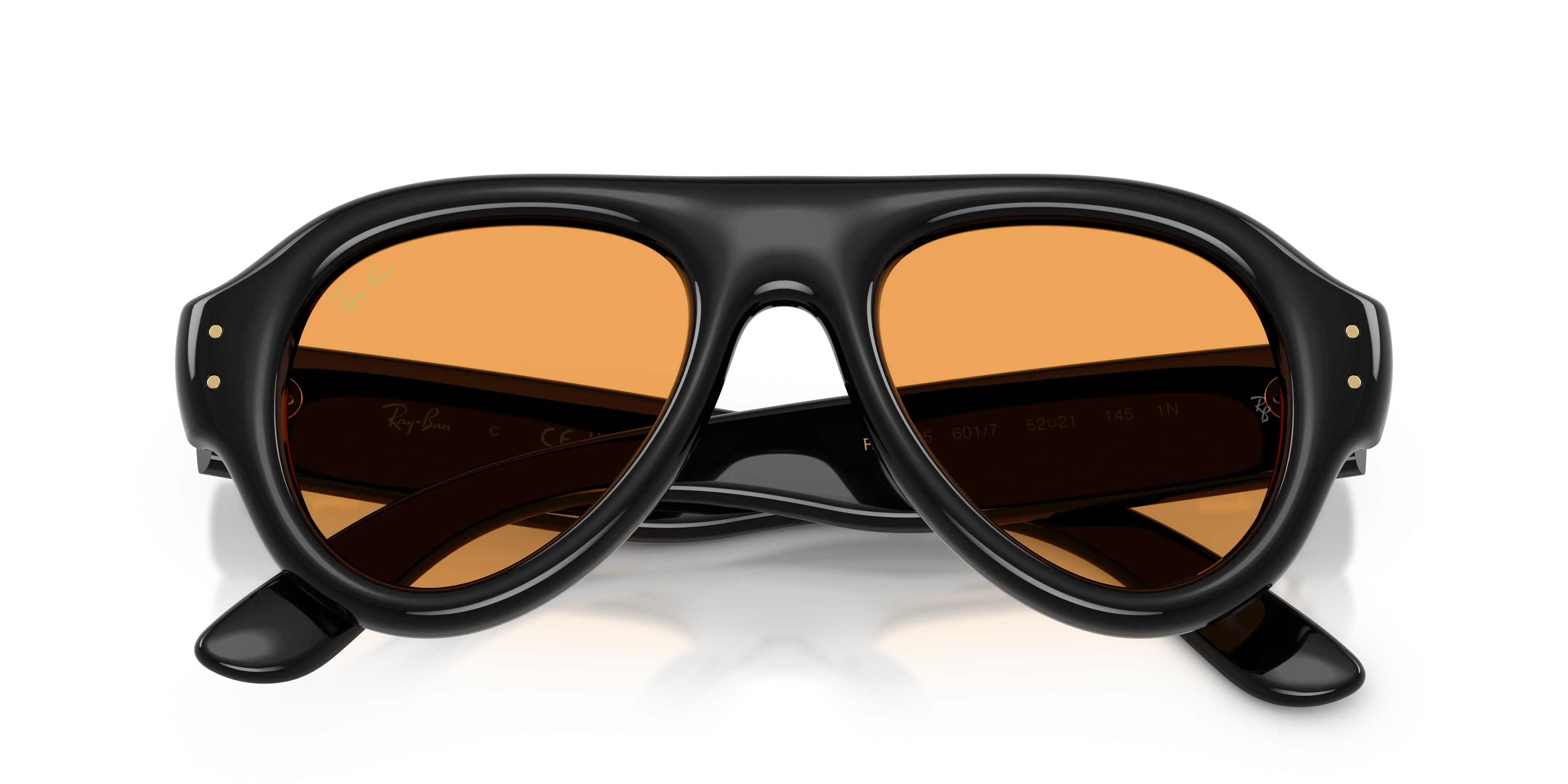 Ray - Ban RB4925 601/7 Occhiali da sole Nylon Nero Arancione Pilot Normale - immagine 2