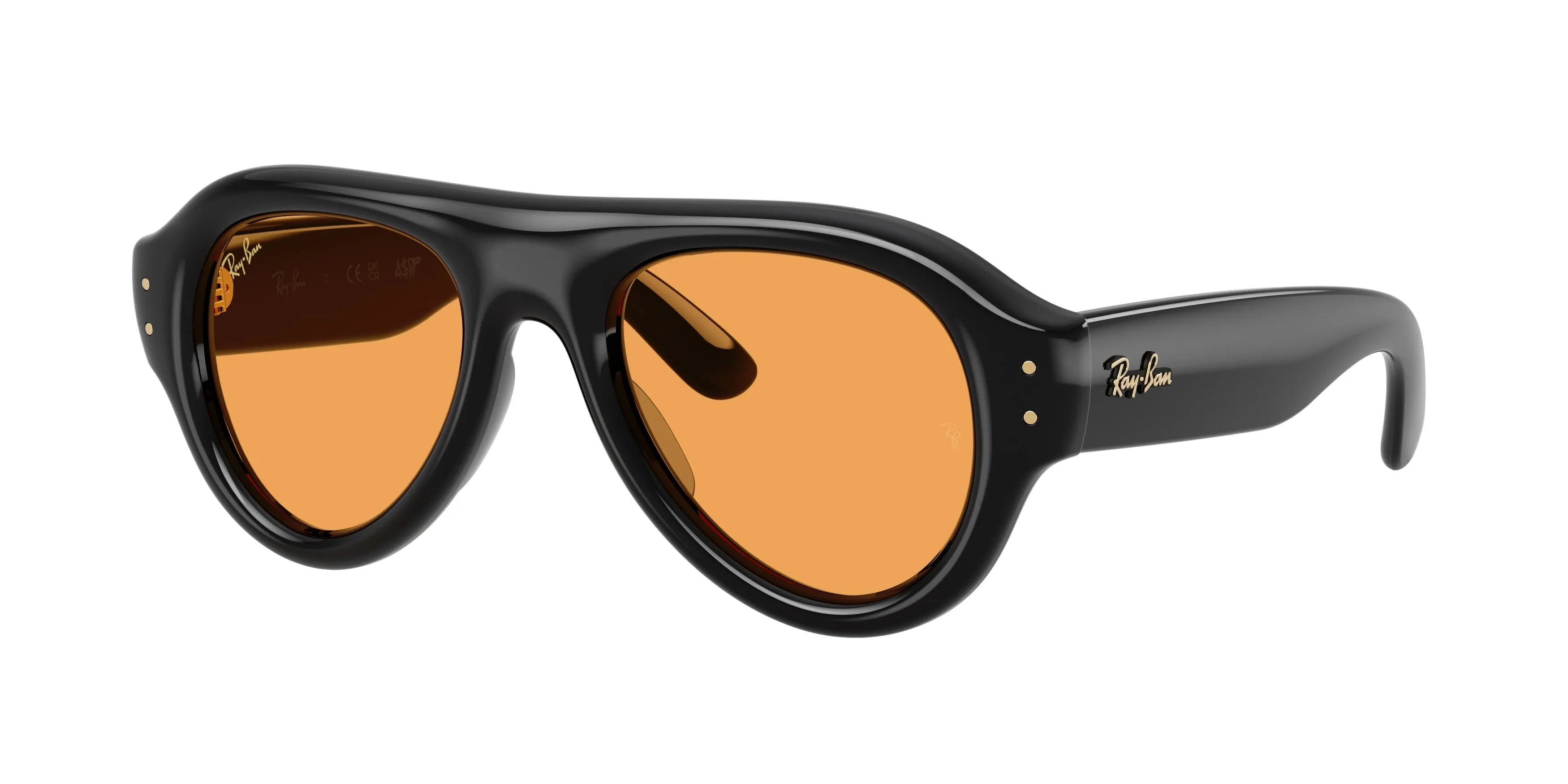 Ray - Ban RB4925 601/7 Occhiali da sole Nylon Nero Arancione Pilot Normale - immagine 1