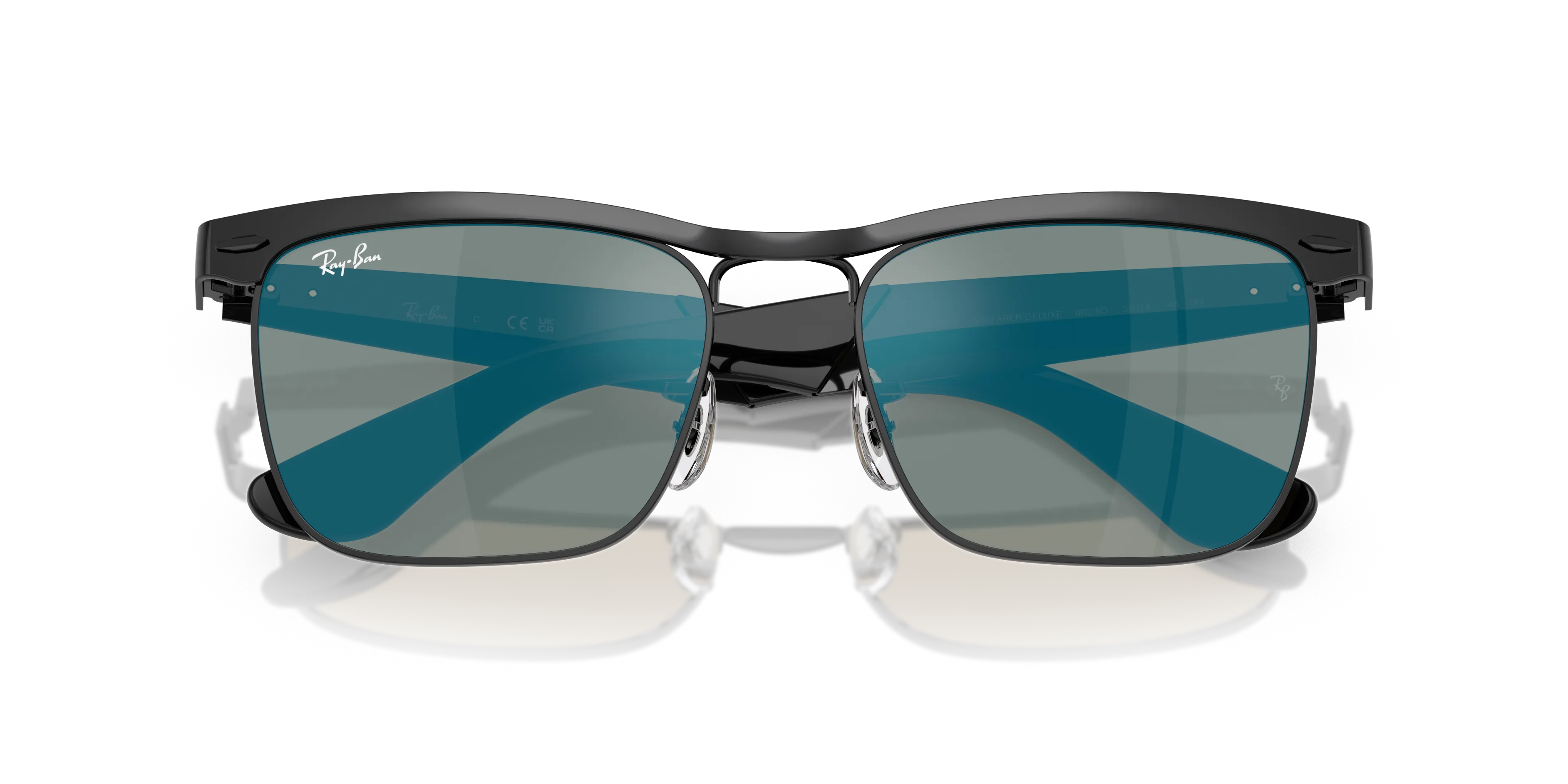 Ray - Ban RB3875 WAYFARER DELUXE 002/8O Occhiali da sole Metallo Nero Squadrata Normale - immagine 2