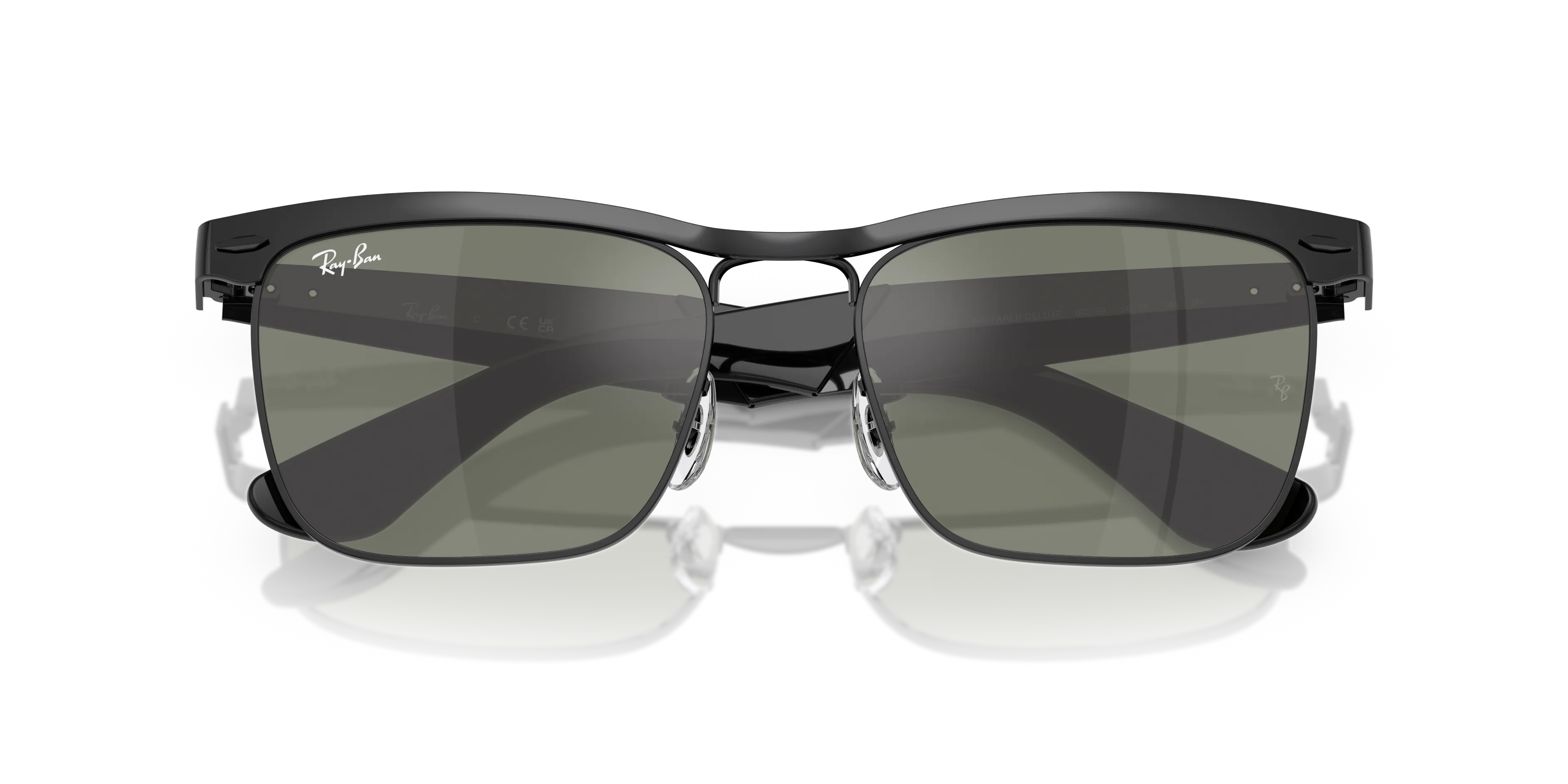 Ray - Ban RB3875 WAYFARER DELUXE 002/39 Occhiali da sole Metallo Nero Squadrata Normale - immagine 2