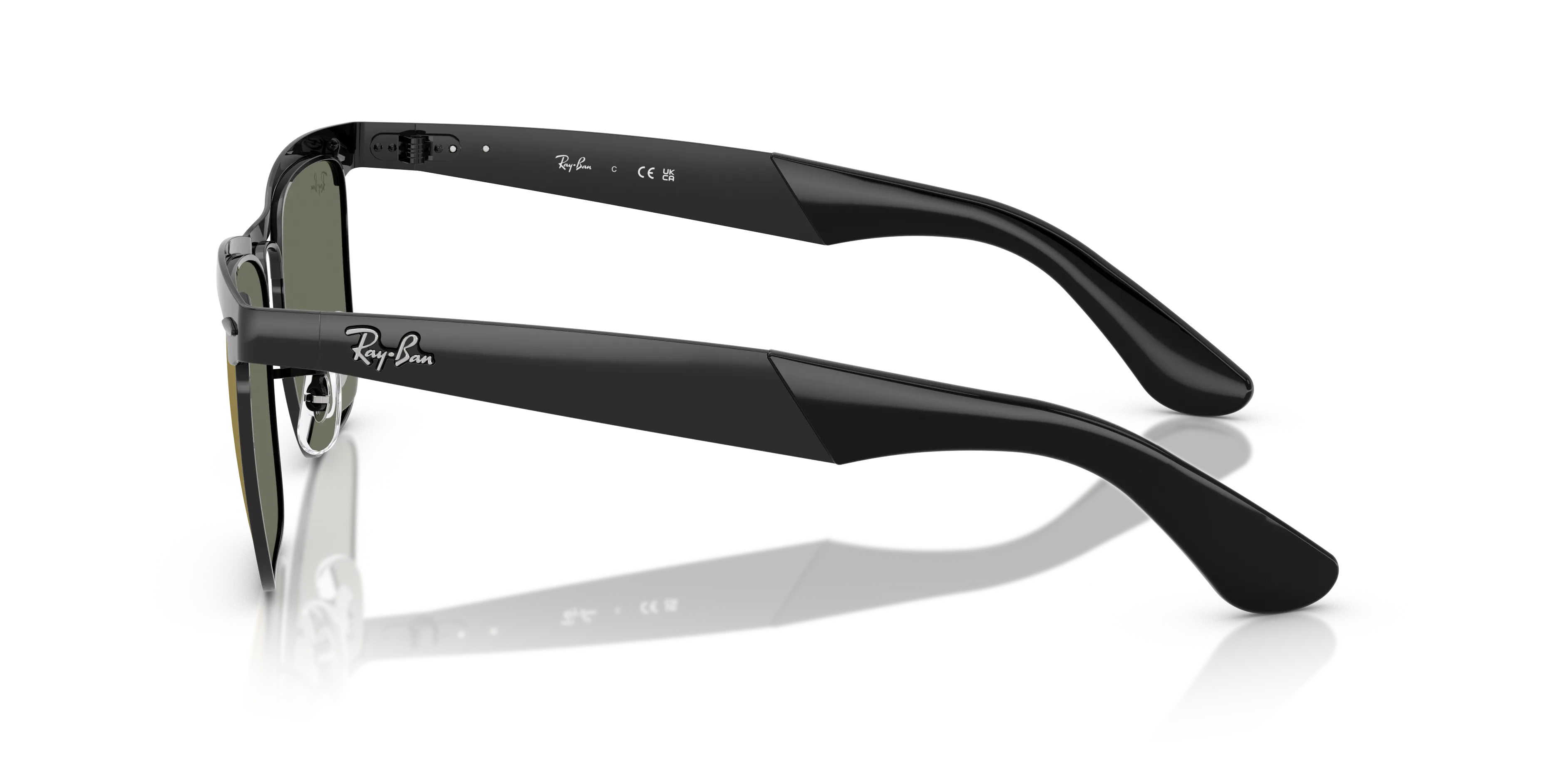 Ray - Ban RB3875 WAYFARER DELUXE 002/39 Occhiali da sole Metallo Nero Squadrata Normale - immagine 4