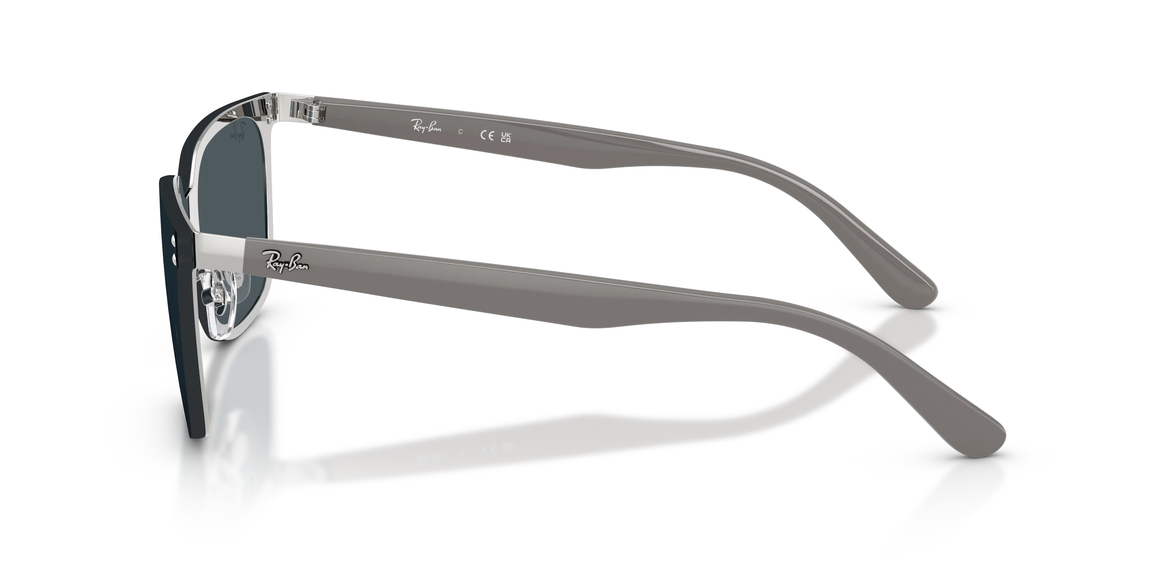 Ray - Ban RB3784D 003/87 Occhiali da sole Metallo Argento Grigio Squadrata Normale - immagine 4