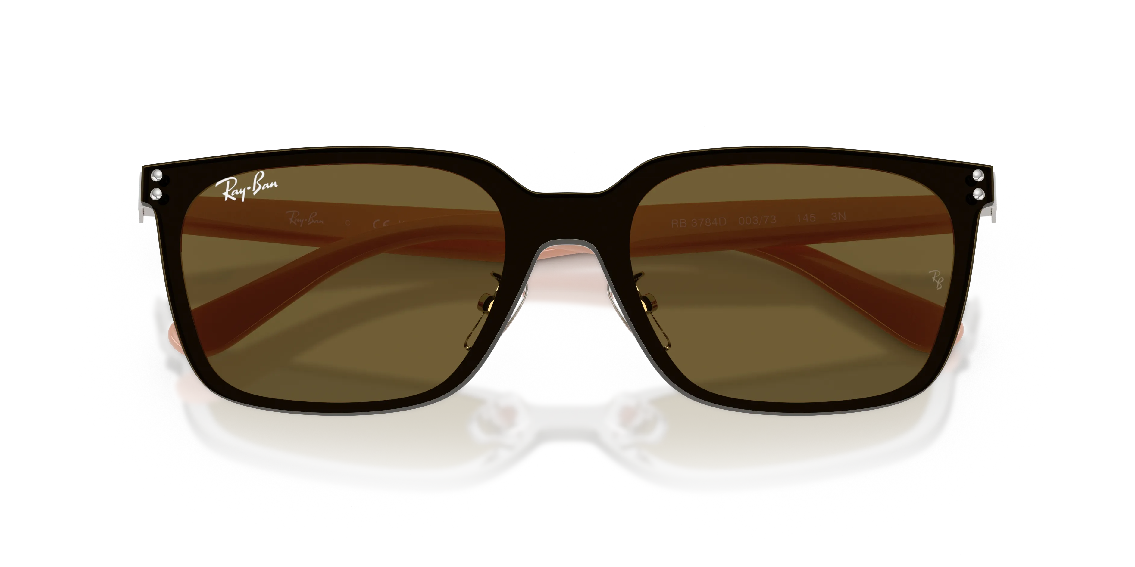 Ray - Ban RB3784D 003/73 Occhiali da sole Metallo Argento Marrone Squadrata Normale - immagine 2