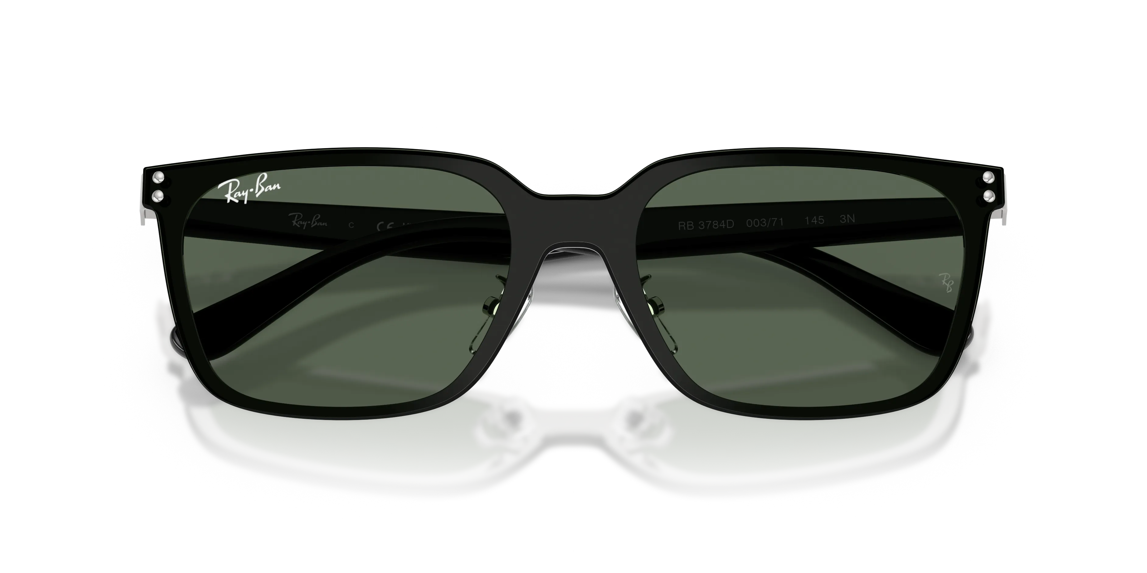 Ray - Ban RB3784D 003/71 Occhiali da sole Metallo Argento Verde Squadrata Normale - immagine 2
