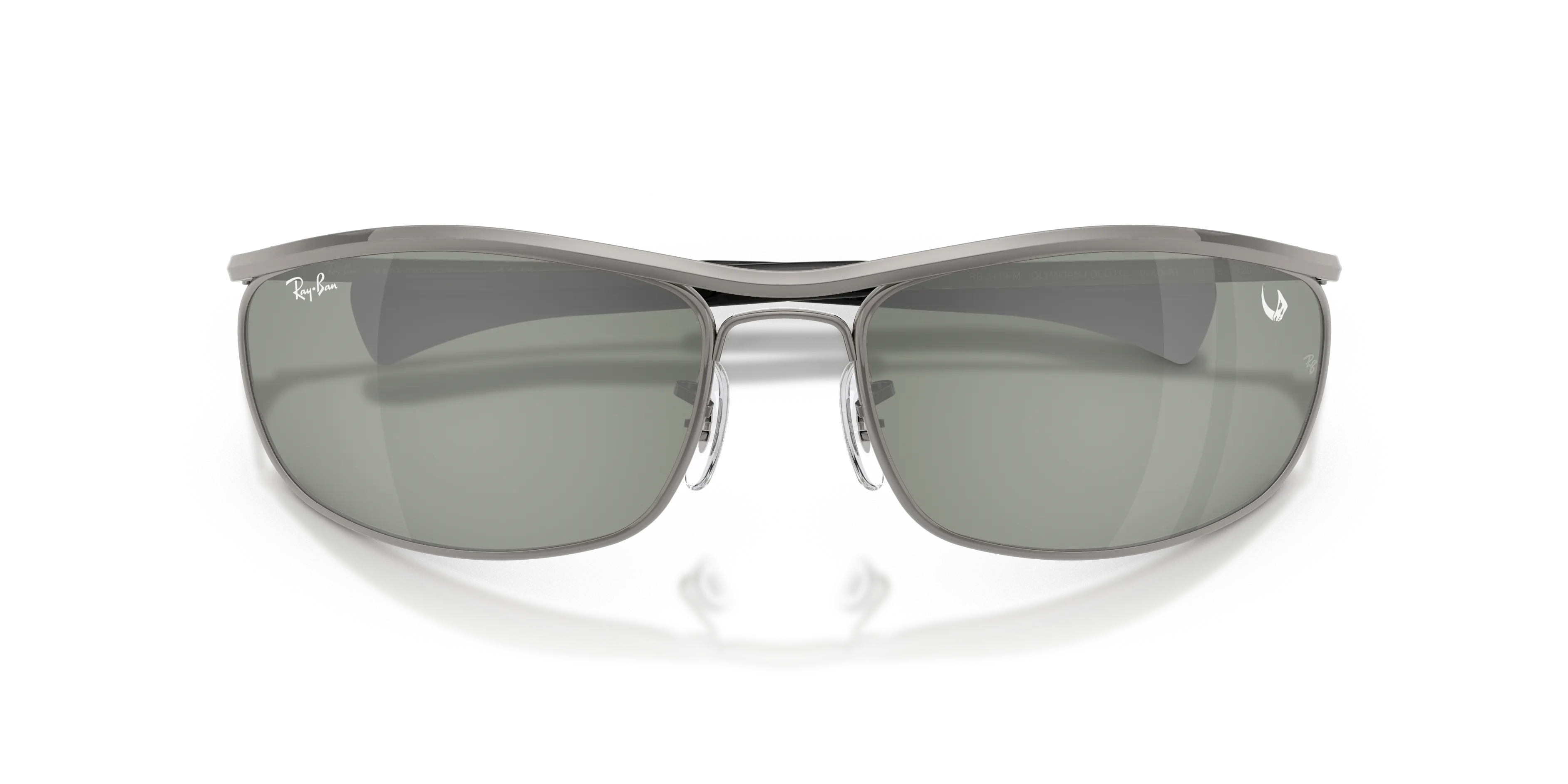 Ray - Ban RB3119M OLYMPIAN I DELUXE 928040 Occhiali da sole Metallo Grigio Verde Rotonda Specchiate - immagine 2