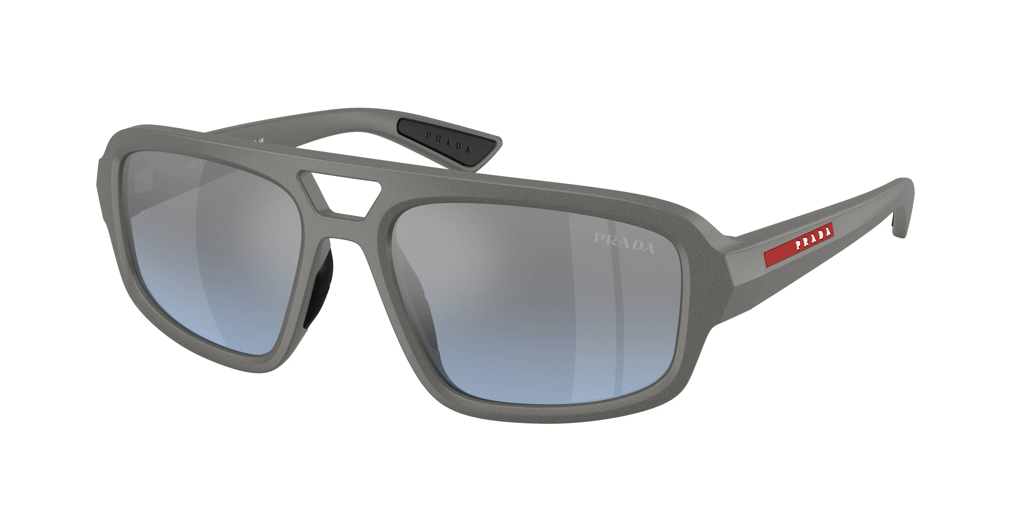 Prada Linea Rossa PS B11SU 16X11A Occhiali da sole Iniettato Grigio Argento Geometrica Normale Sfumato - immagine 1