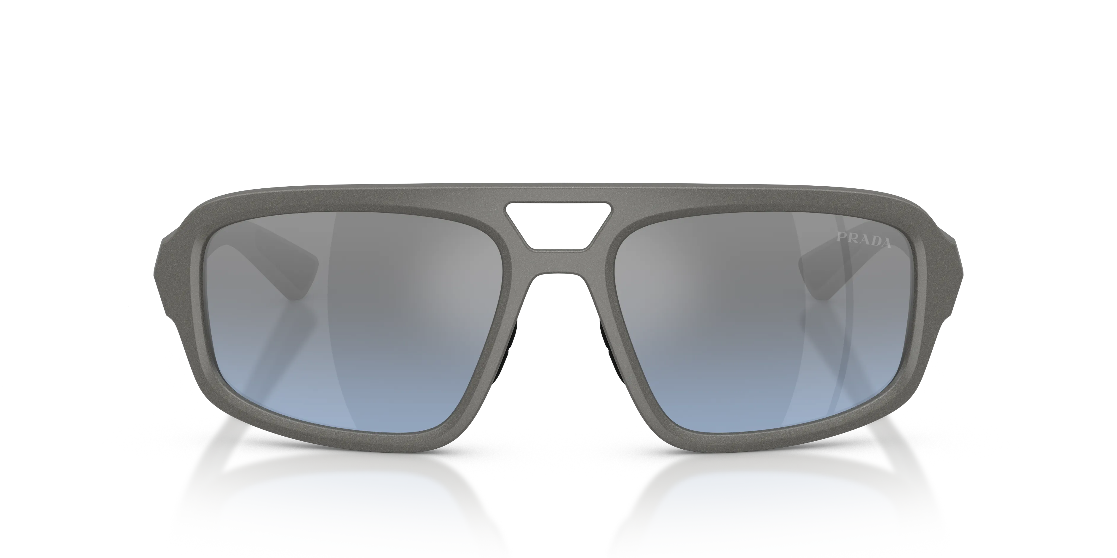 Prada Linea Rossa PS B11SU 16X11A Occhiali da sole Iniettato Grigio Argento Geometrica Normale Sfumato - immagine 3
