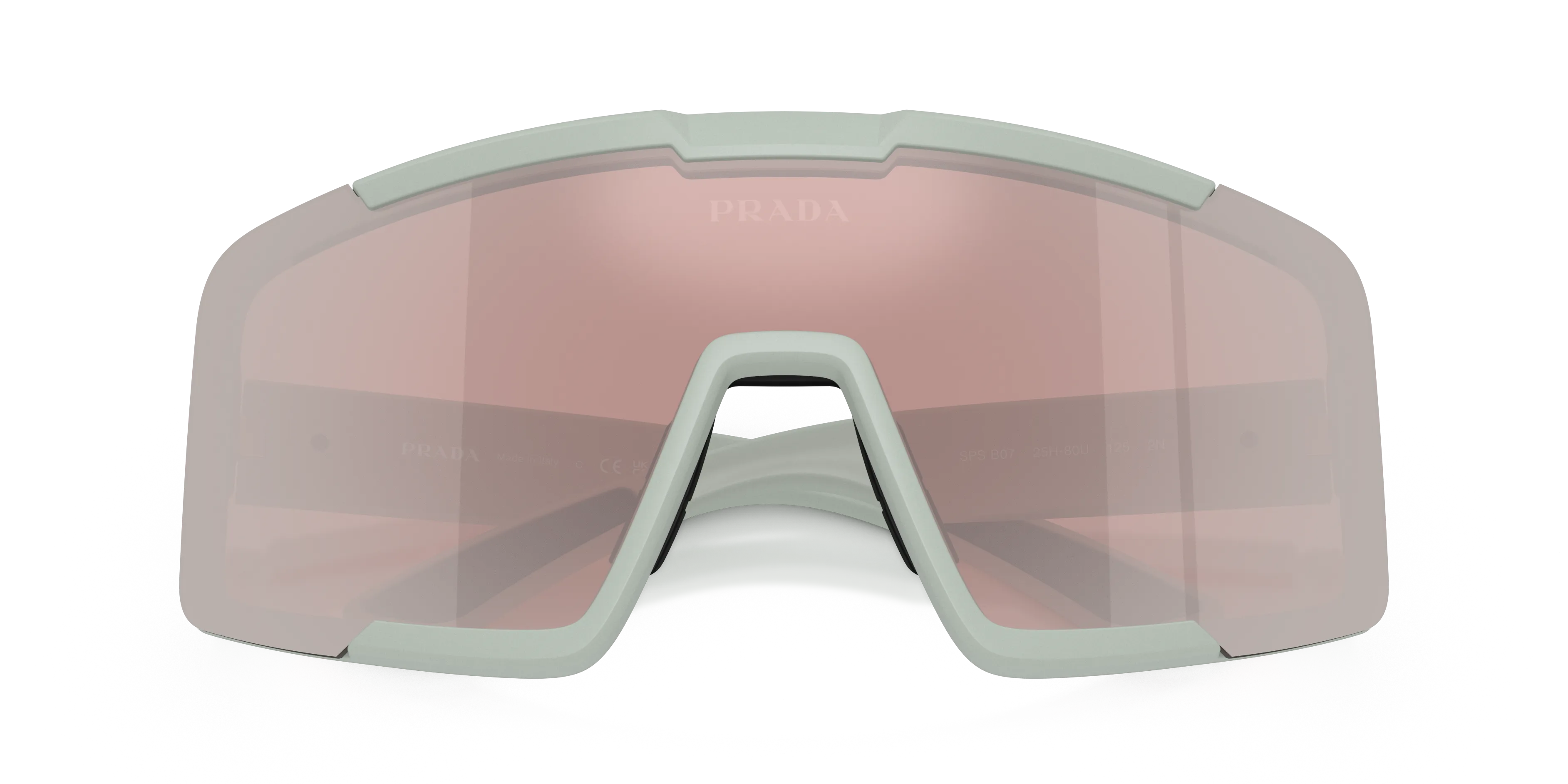 Prada Linea Rossa PS B07S 25H80U Occhiali da sole Iniettato Grigio Viola Geometrica Specchiate - immagine 2