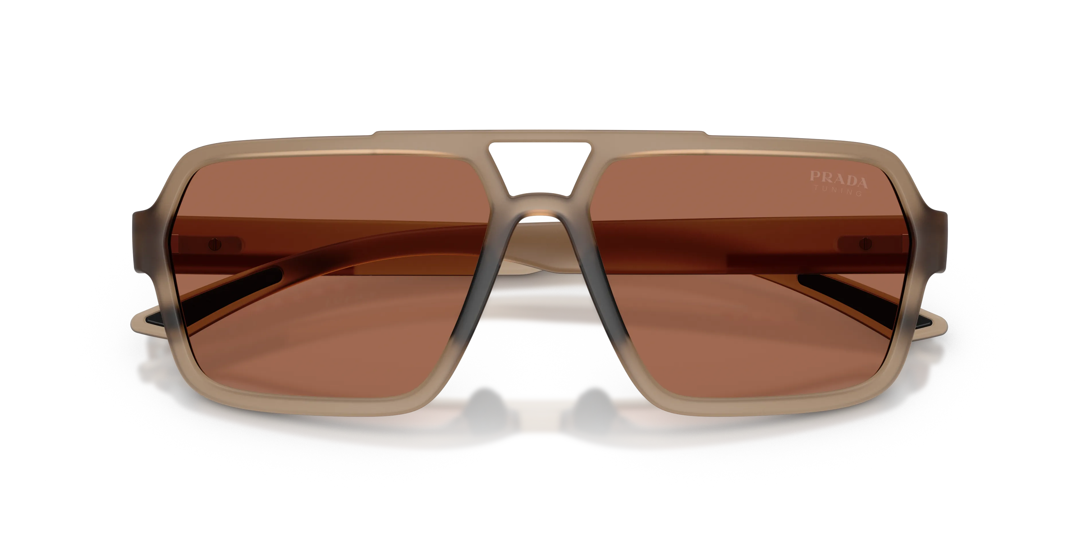 Prada Linea Rossa PS A06S 29F50A Occhiali da sole Iniettato Marrone Pilot Normale - immagine 2