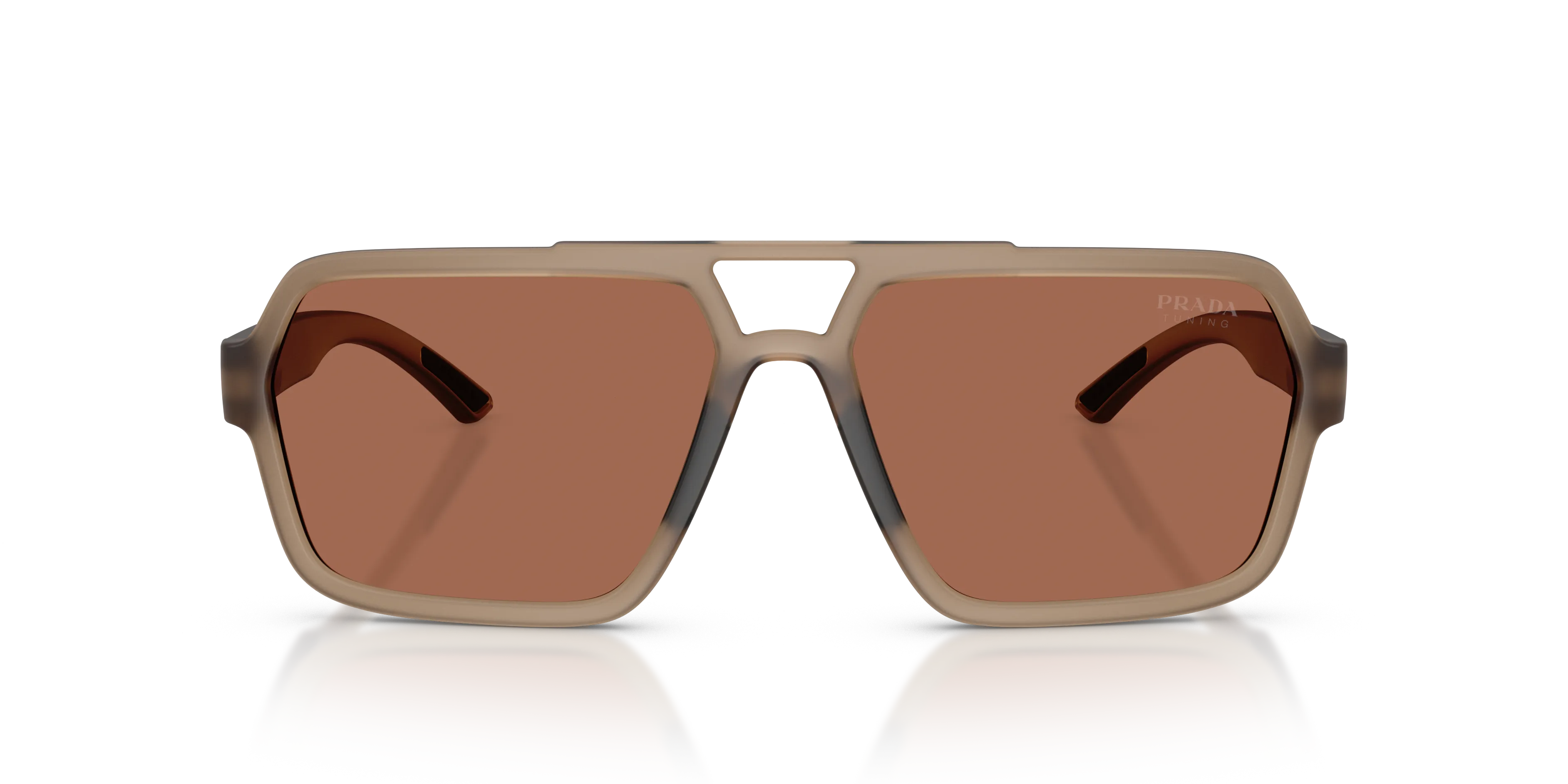 Prada Linea Rossa PS A06S 29F50A Occhiali da sole Iniettato Marrone Pilot Normale - immagine 3