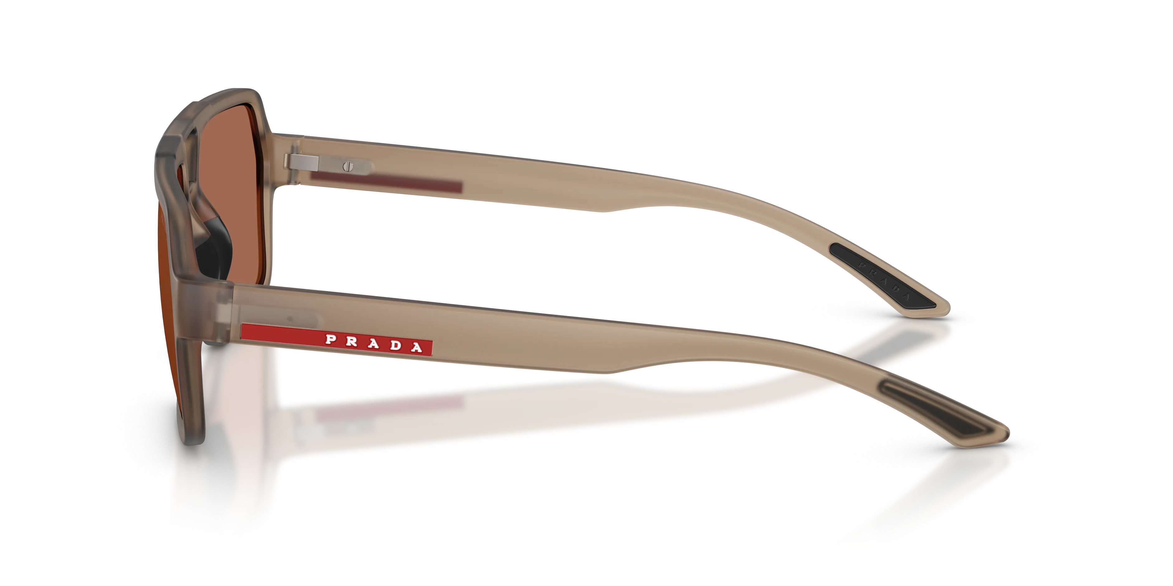 Prada Linea Rossa PS A06S 29F50A Occhiali da sole Iniettato Marrone Pilot Normale - immagine 4