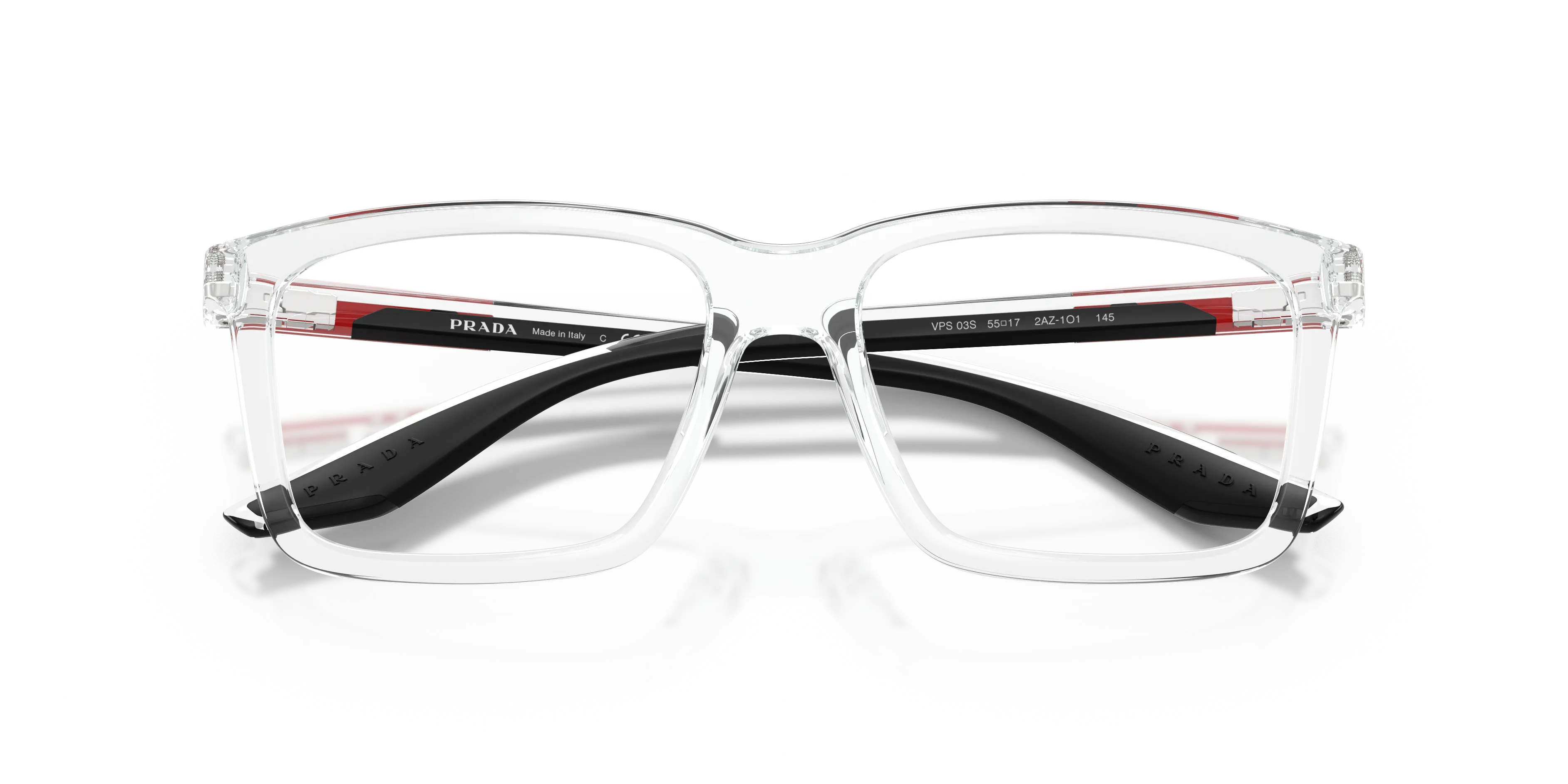 Prada Linea Rossa PS 03SV 2AZ1O1 Montature da vista Iniettato Trasparente Squadrata Normale - immagine 2