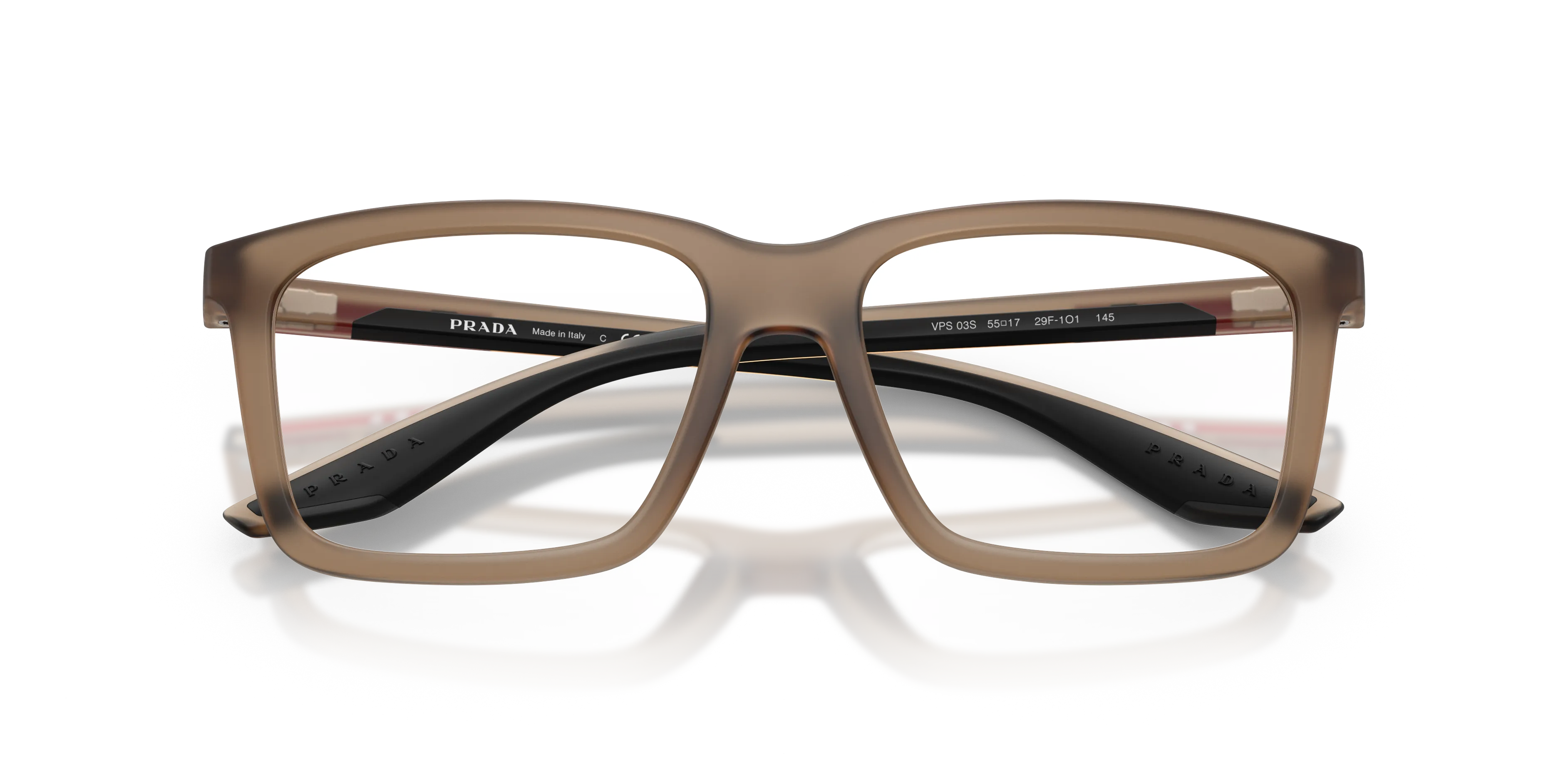 Prada Linea Rossa PS 03SV 29F1O1 Montature da vista Iniettato Marrone Squadrata Normale - immagine 2
