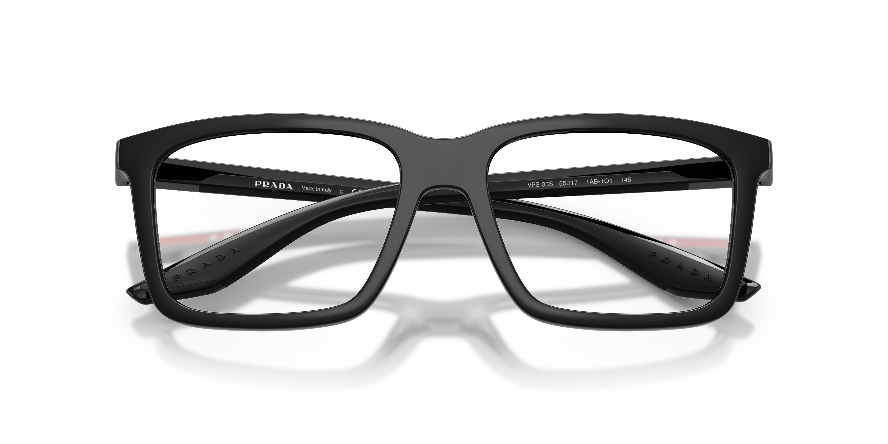 Prada Linea Rossa PS 03SV 1AB1O1 Montature da vista Iniettato Nero Squadrata Normale - immagine 2