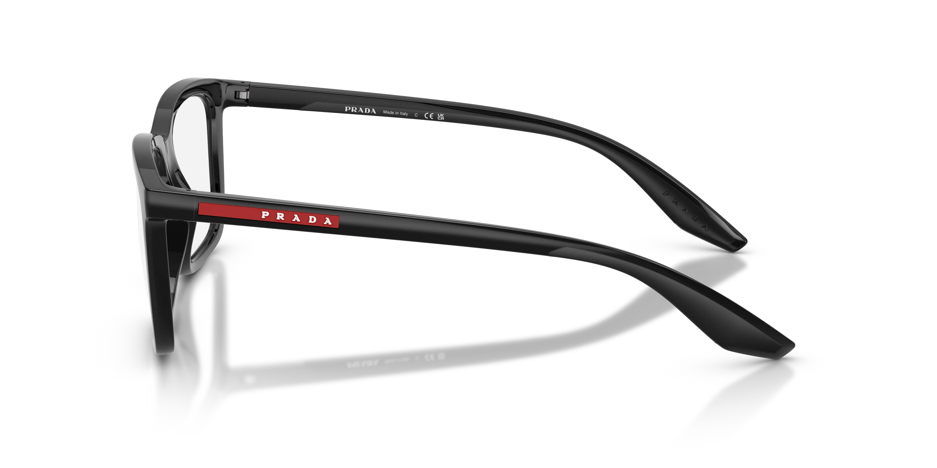 Prada Linea Rossa PS 03SV 1AB1O1 Montature da vista Iniettato Nero Squadrata Normale - immagine 4