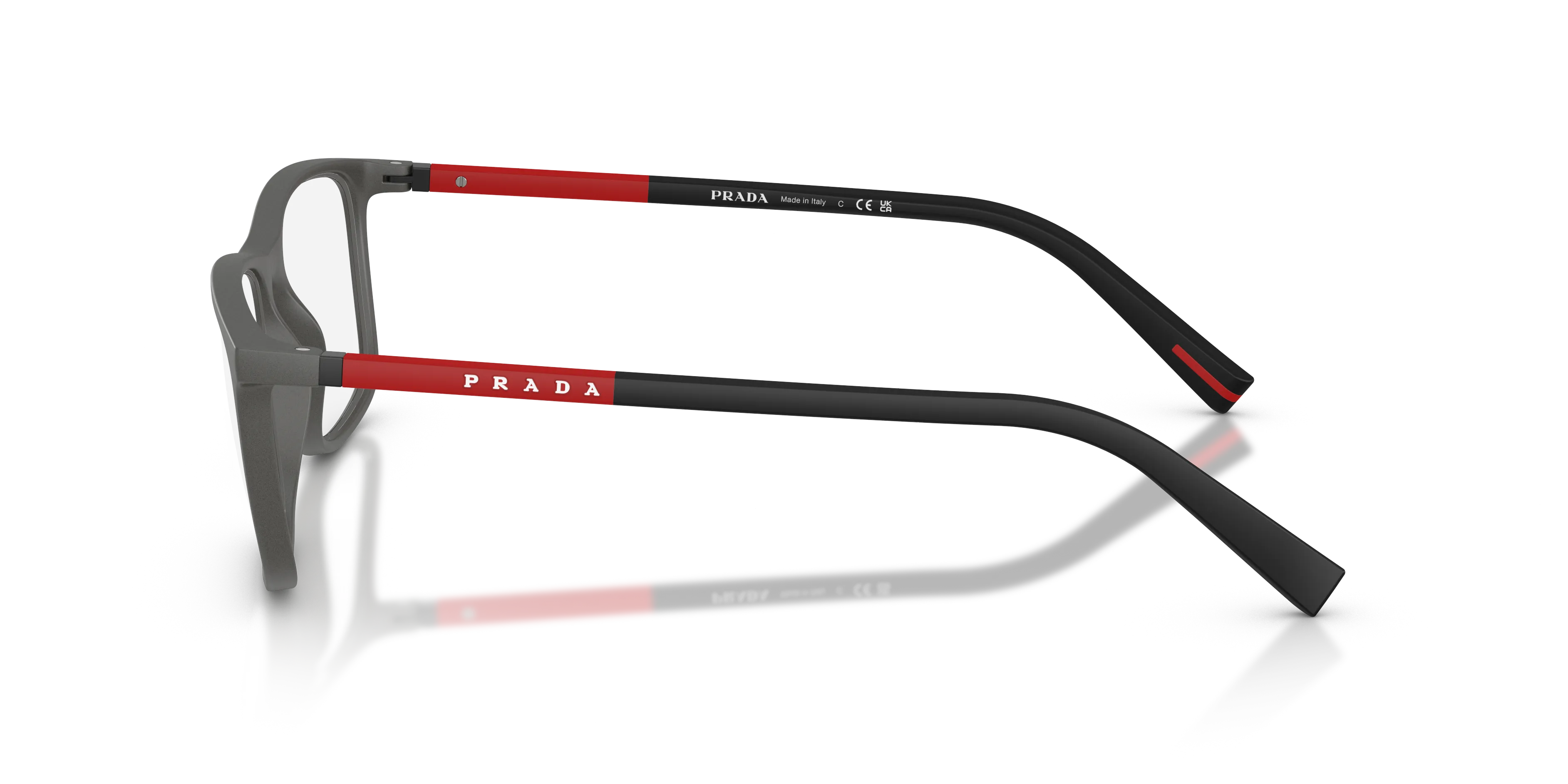 Prada Linea Rossa PS 03QV 16X1O1 Montature da vista Iniettato Grigio Squadrata Normale - immagine 4