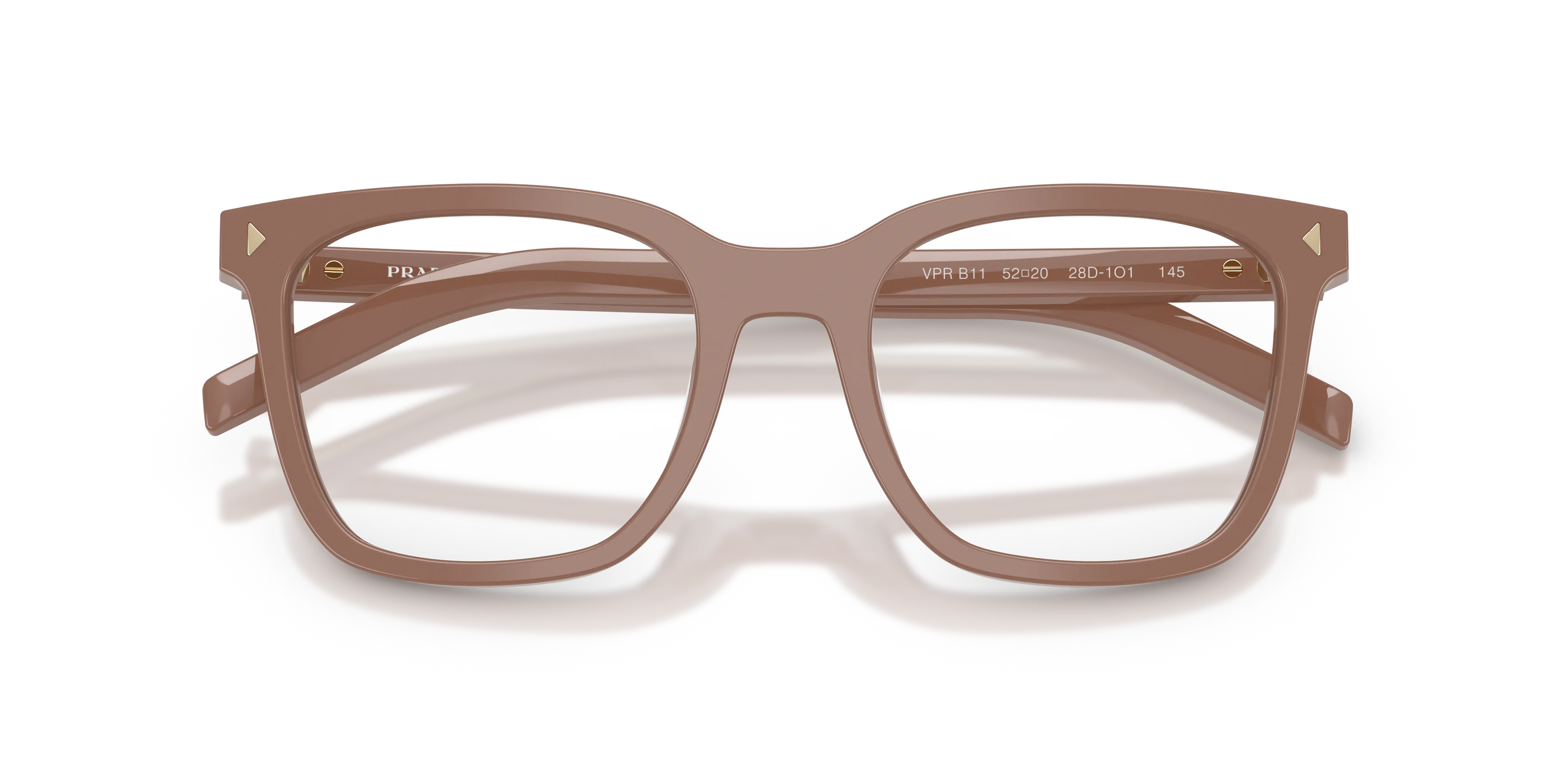 Prada PR B11V 28D1O1 Montature da vista Acetato Marrone Pillow Normale - immagine 2