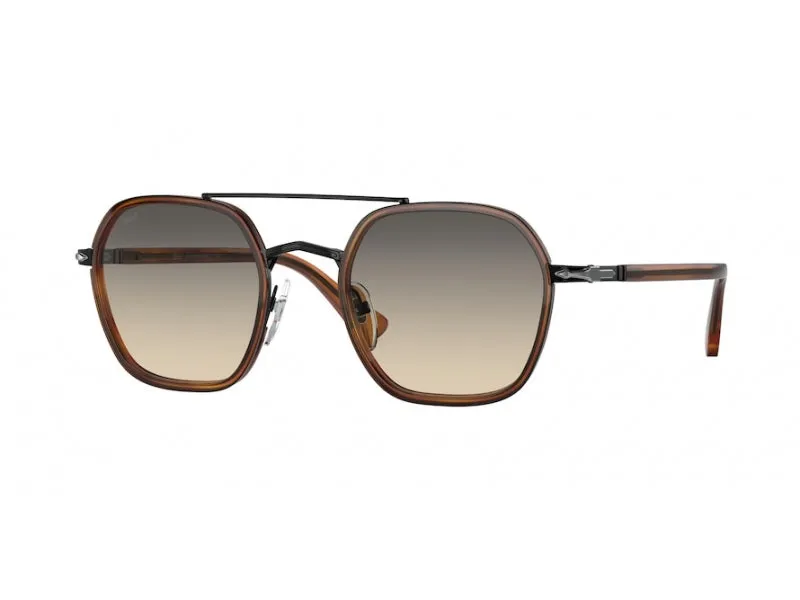 Persol PO2480S 109132 Occhiali da sole Metallo Nero Azzurro Geometrica Sfumato - immagine 1