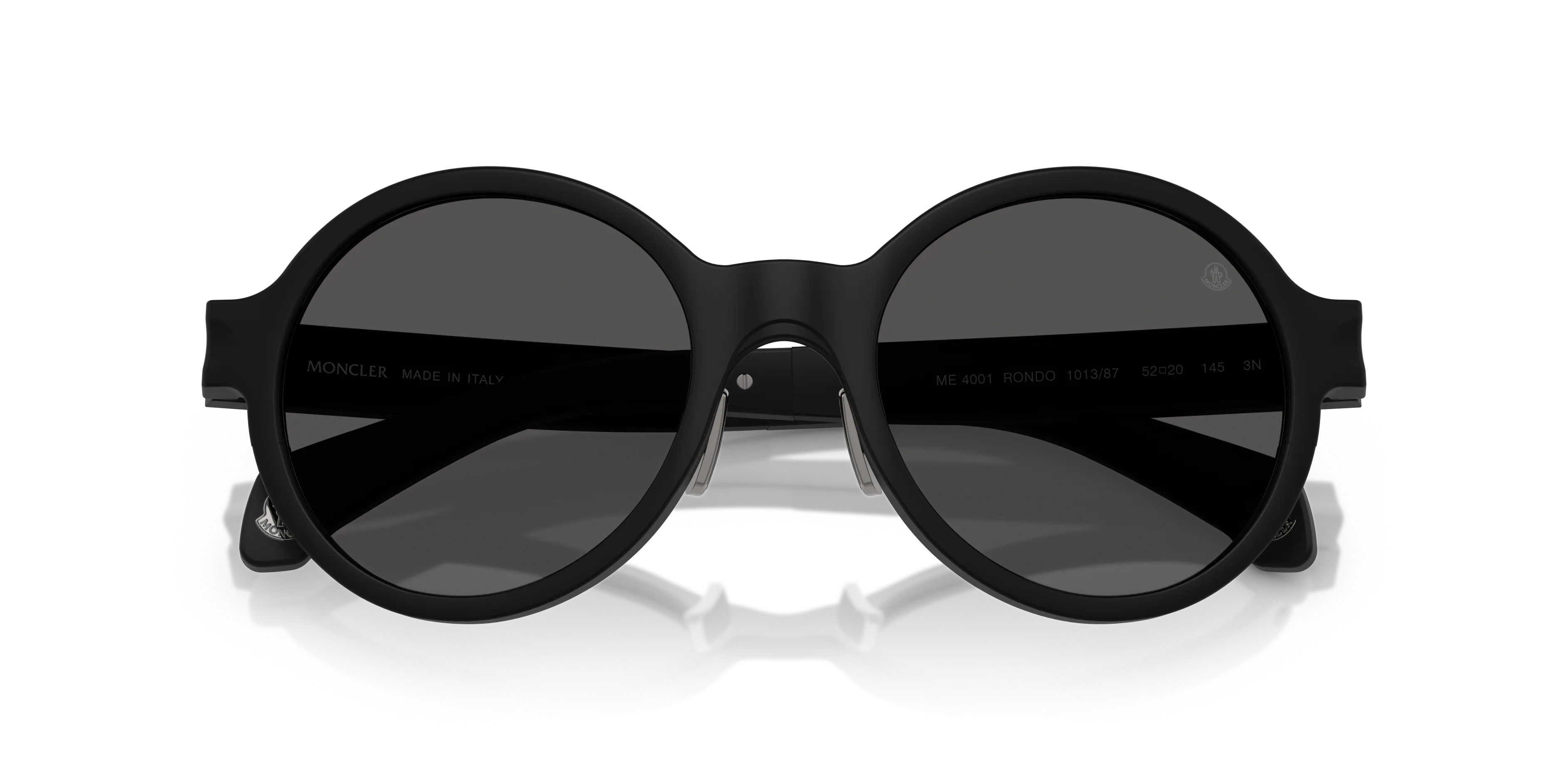 Moncler ME4001 RONDO 101387 Occhiali da sole Alluminio Nero Grigio Rotonda Normale - immagine 2