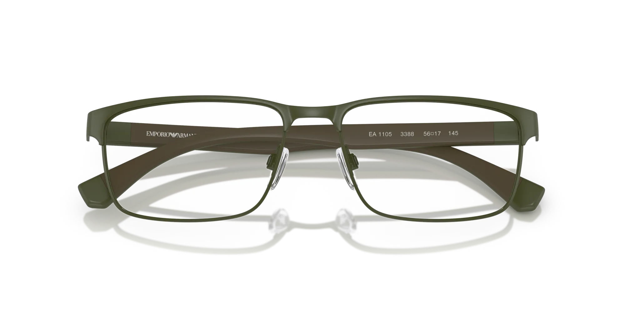 Emporio Armani EA1105 3388 Montature da vista Metallo Verde Trasparente Squadrata Normale - immagine 2