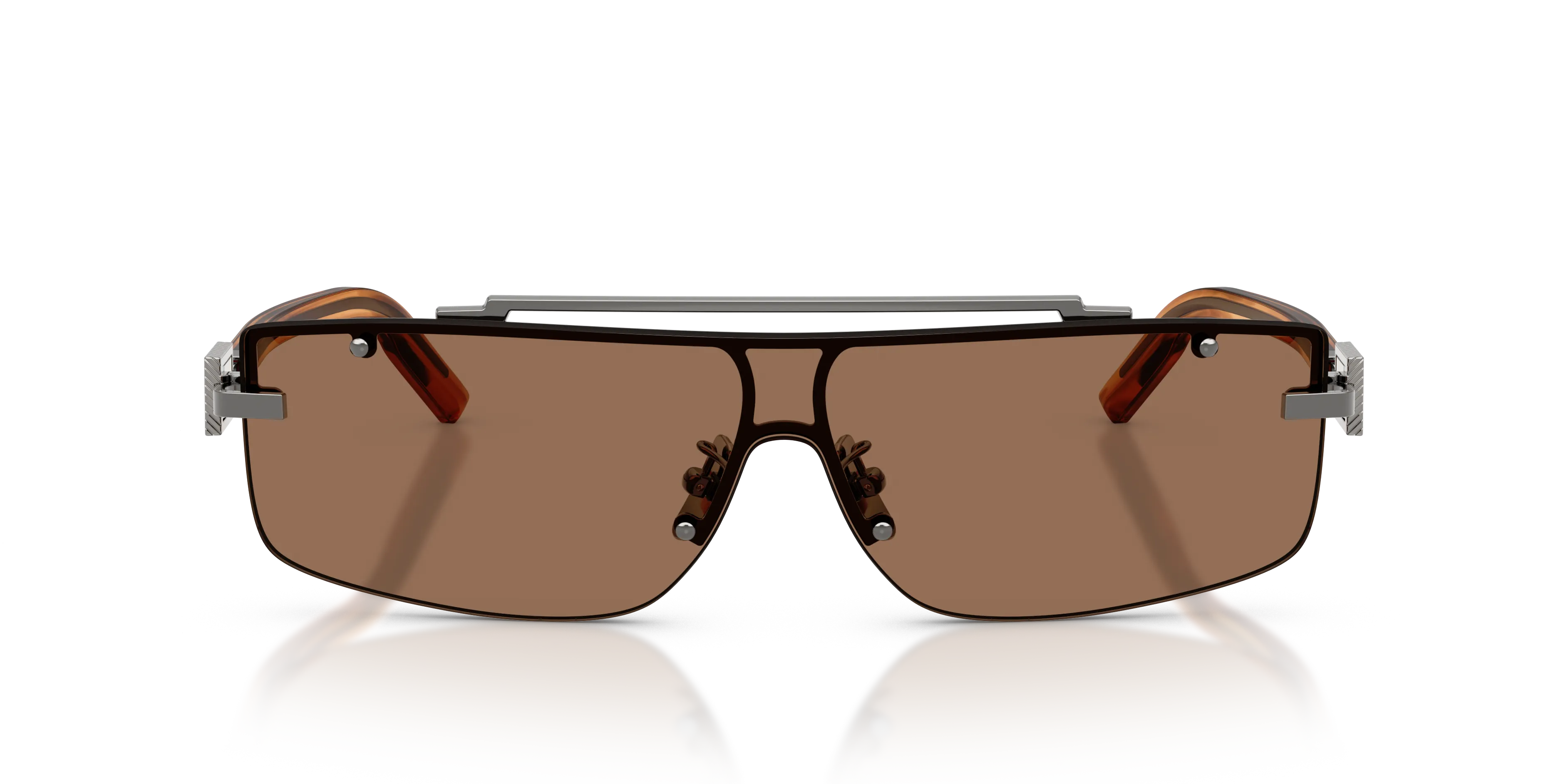 Dolce & Gabbana DG2335 133573 Occhiali da sole Metallo Marrone Marrone Squadrata Normale - immagine 3