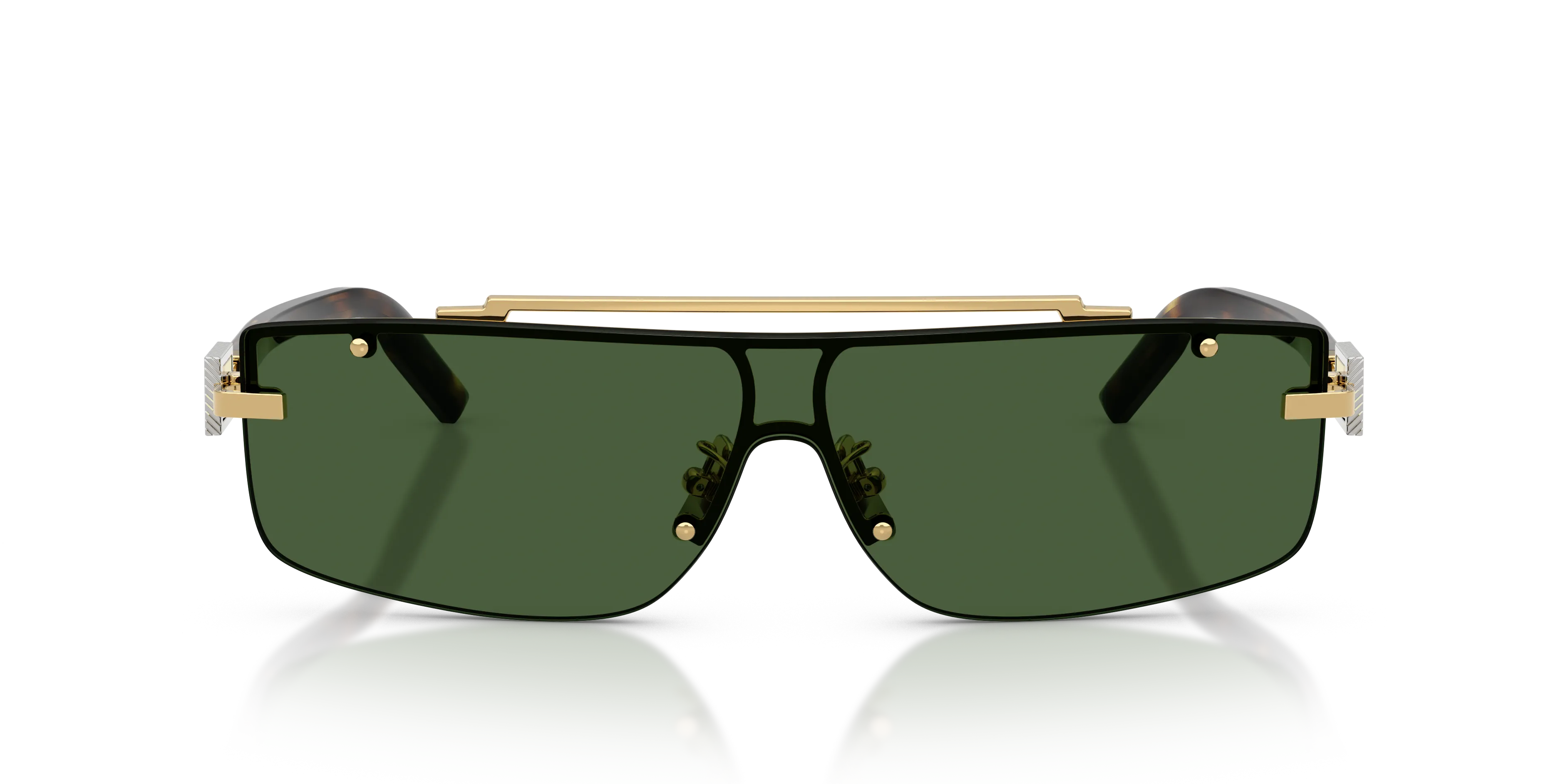Dolce & Gabbana DG2335 02/71 Occhiali da sole Metallo Oro Verde Squadrata Normale - immagine 3