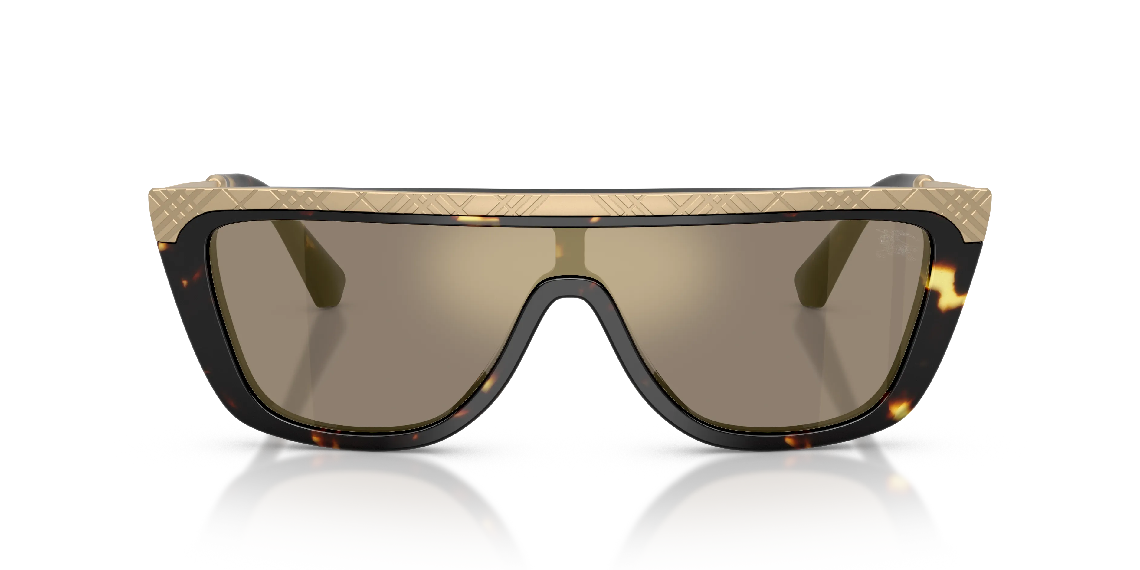 Burberry BE3174 13595A Occhiali da sole Metallo Tartaruga Marrone Squadrata Specchiate - immagine 3
