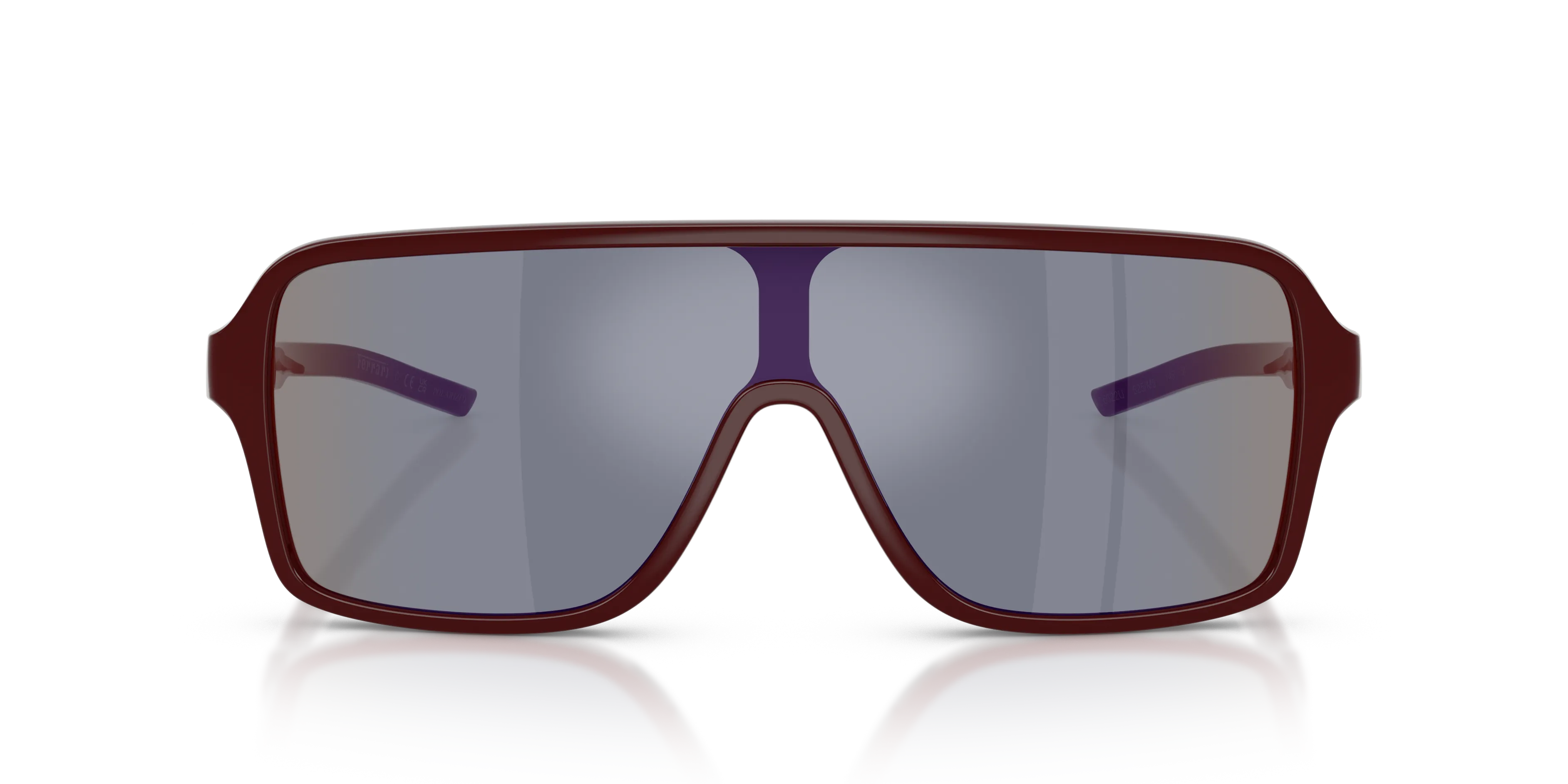 Ferrari Scuderia FZ6022U 525/M5 Occhiali da sole Iniettato Bordeaux Giallo Squadrata Polarizzata - immagine 3