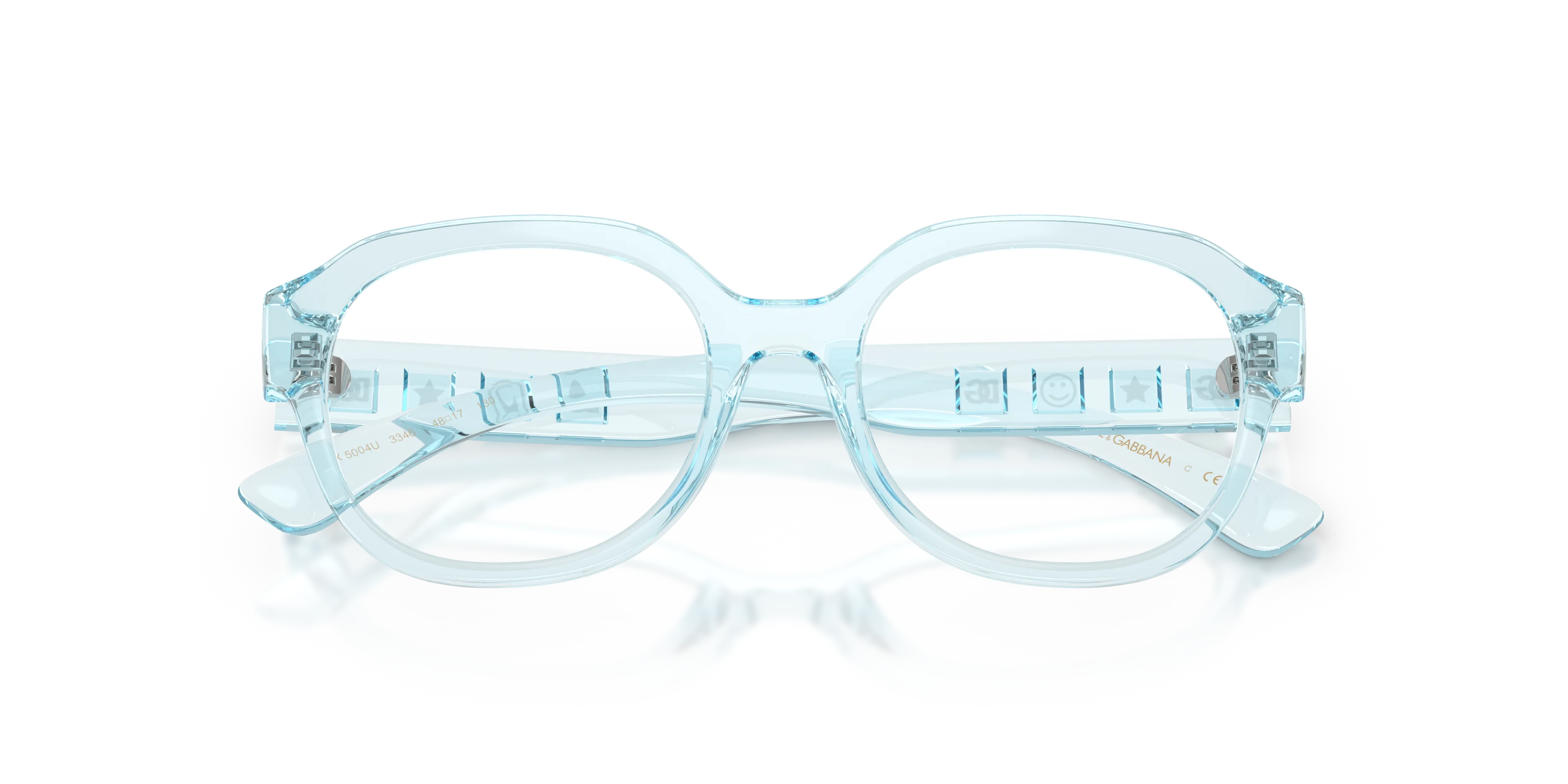 Dolce & Gabbana DX5004U 3346 Montature da vista bambino Iniettato Blu Rotonda Normale - immagine 2