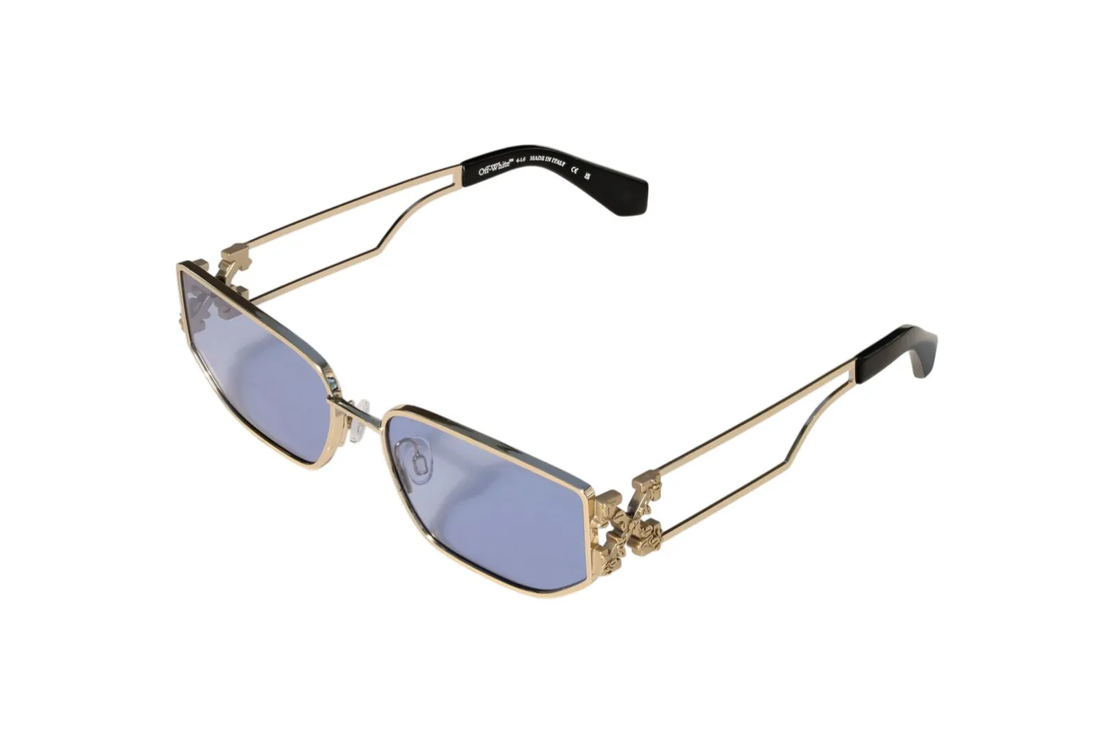 Off-White OW1027 ALLEN 7645 Occhiali da sole Metallo Oro Blu Squadrata Normale - immagine 1