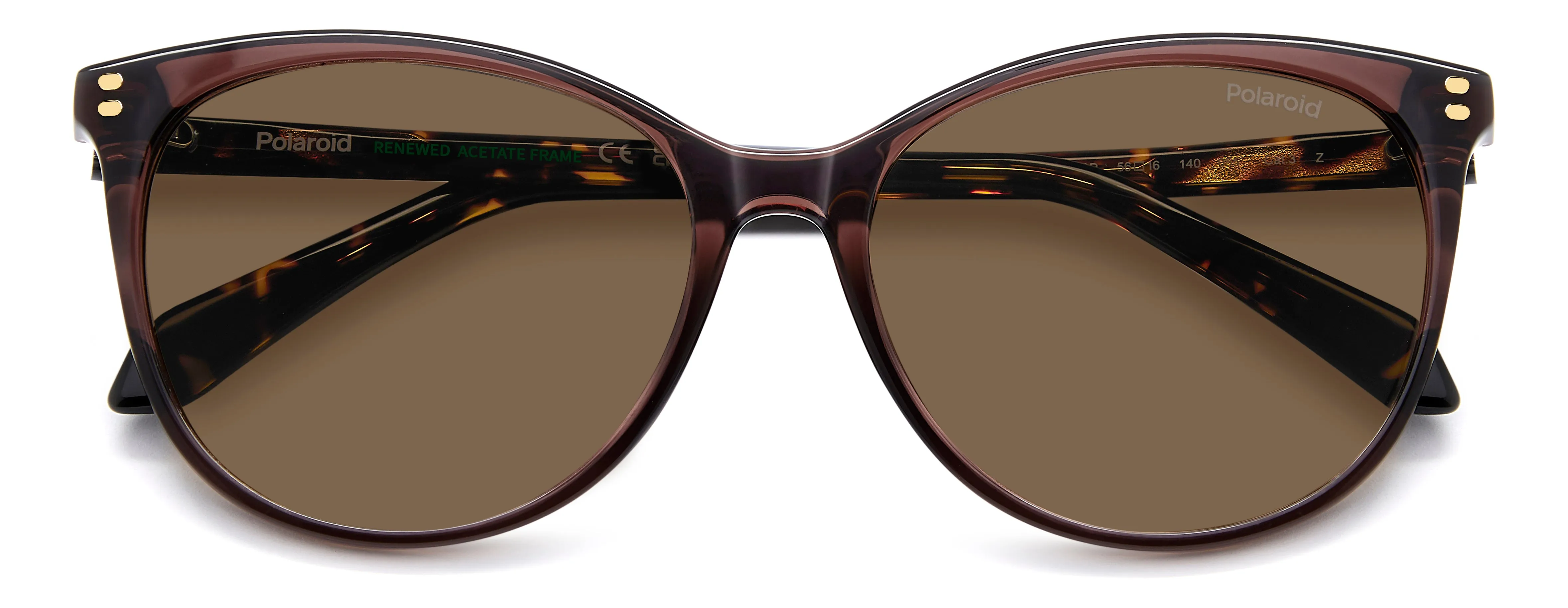 Polaroid PLD 4200/S/X 09Q/SP Occhiali da sole Acetato Marrone Marrone Cat Eye Polarizzata - immagine 3