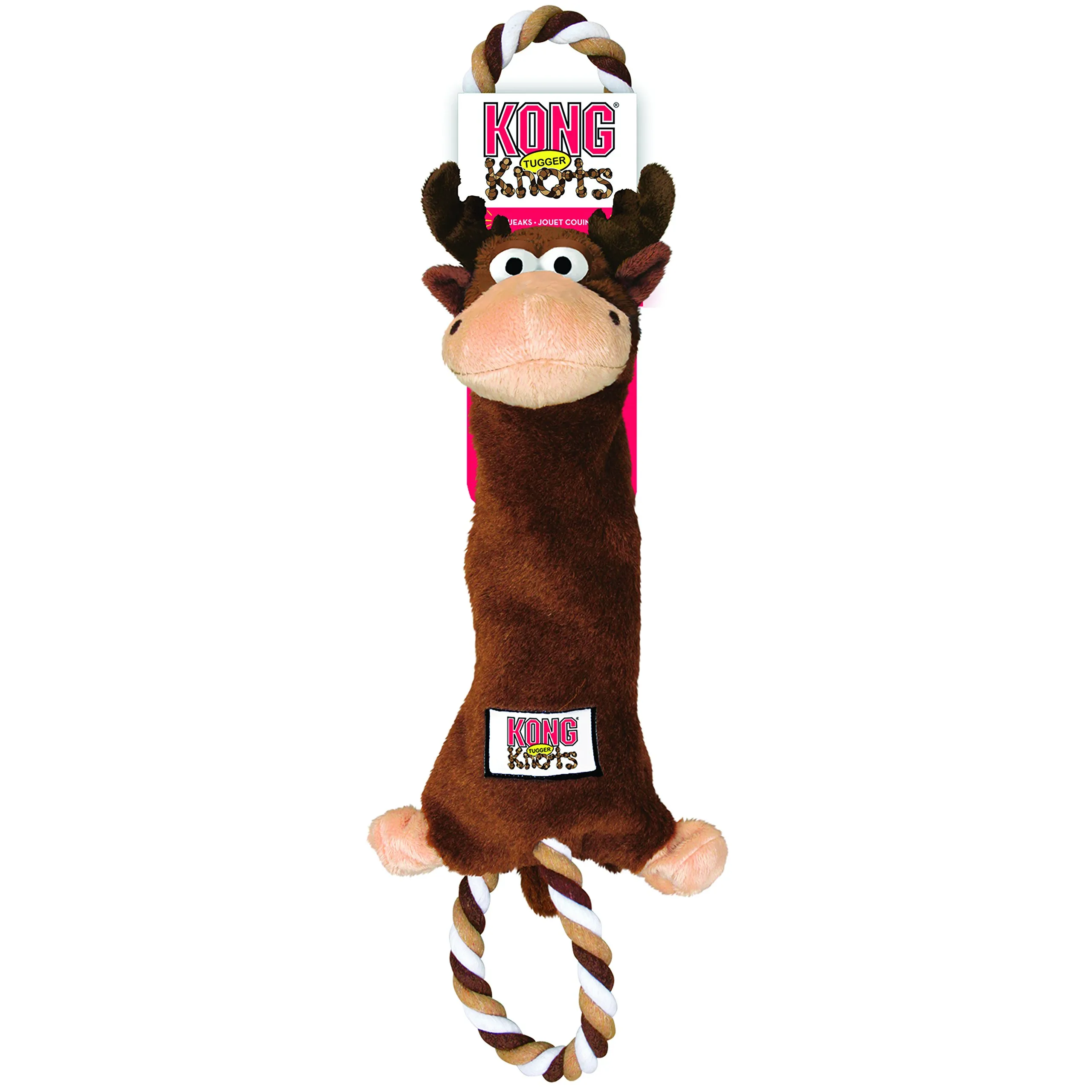KONG - Tugger Knots Moose - Gioco tira e molla, imbottitura minima, corda anello più resistente -M/L - immagine 4